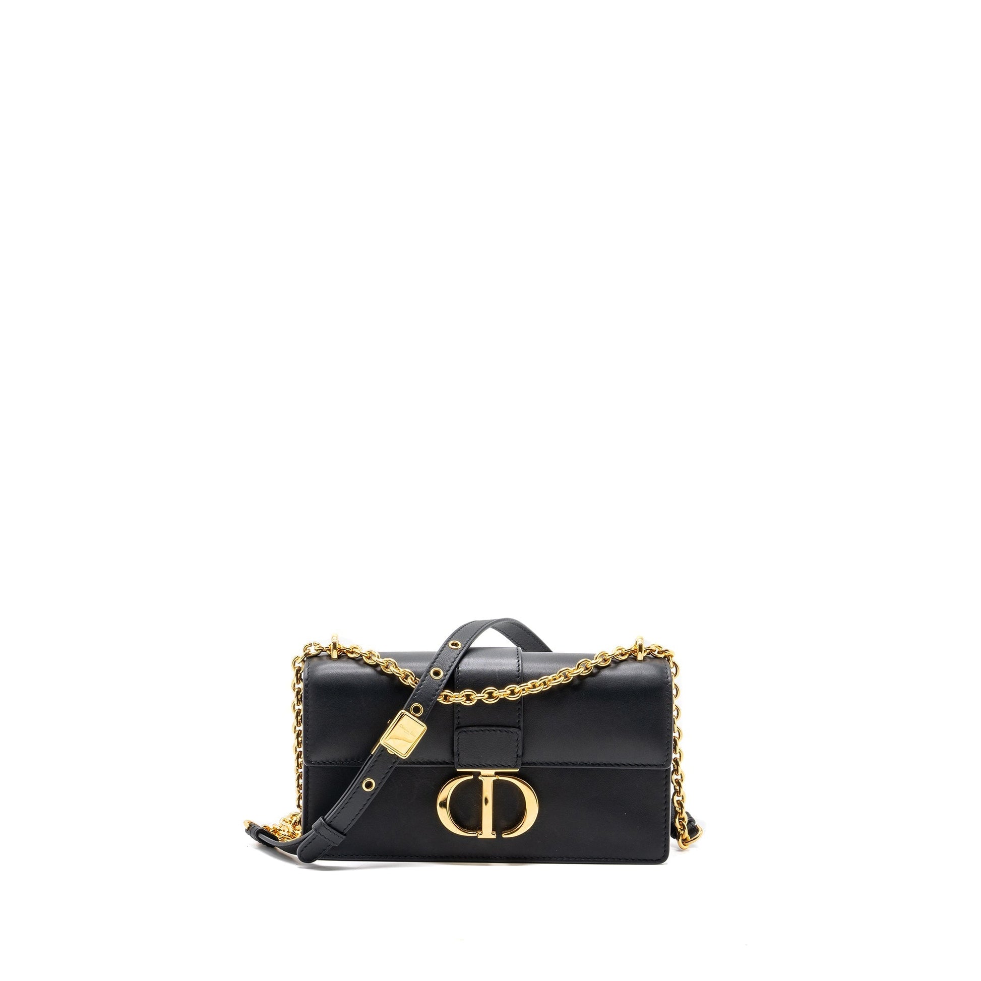 Dior Montaigne East West Purse With Calfskin Handbag Black Chain Travel Bag