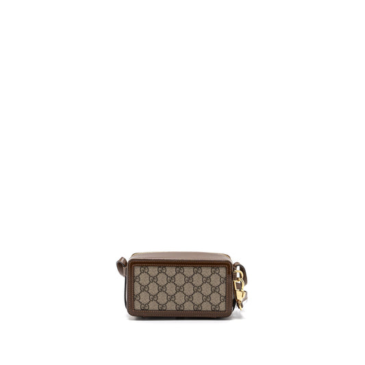 Gucci Box Bag Supreme Leather Canvas Crossbody Bag