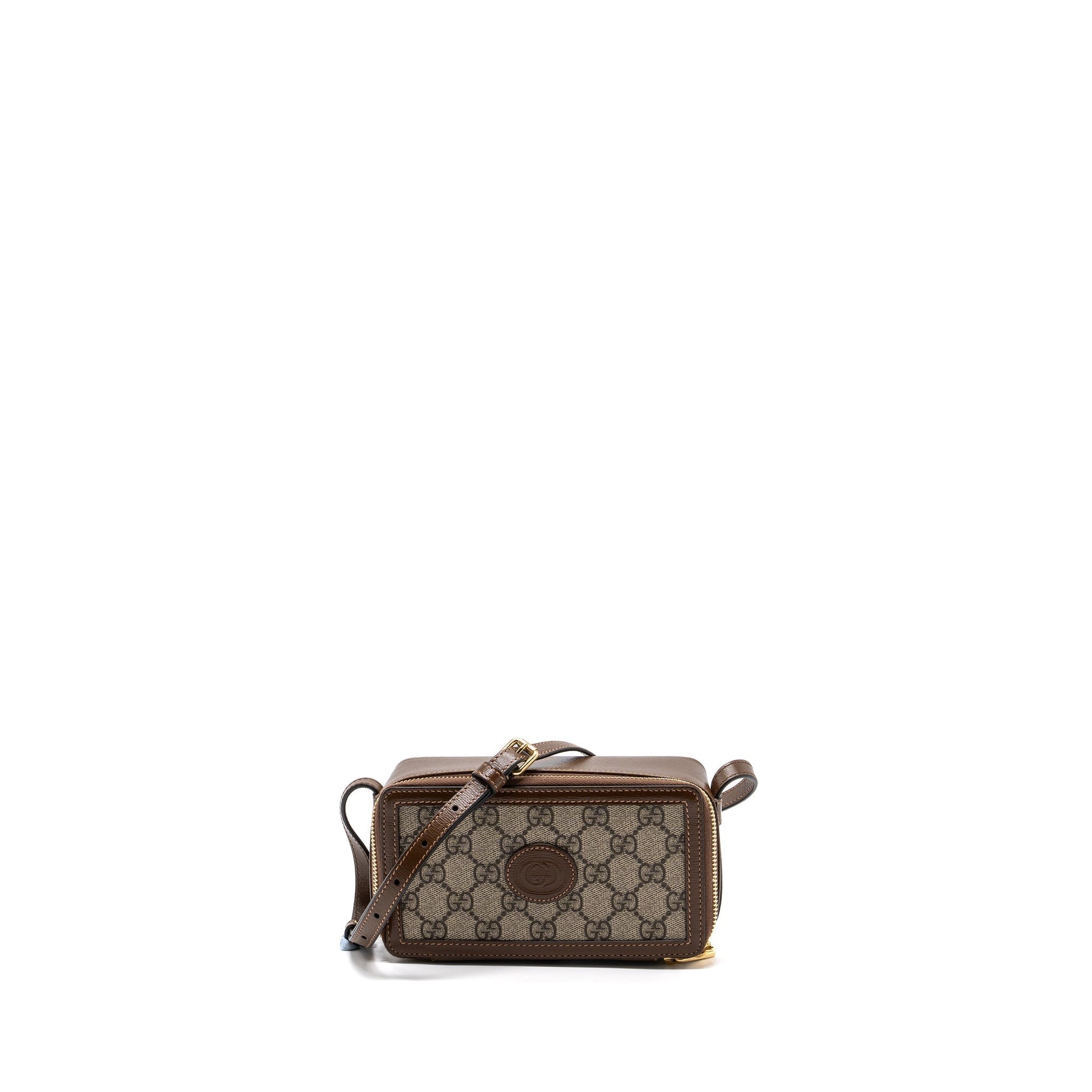 Gucci Box Bag Supreme Leather Canvas Crossbody Bag