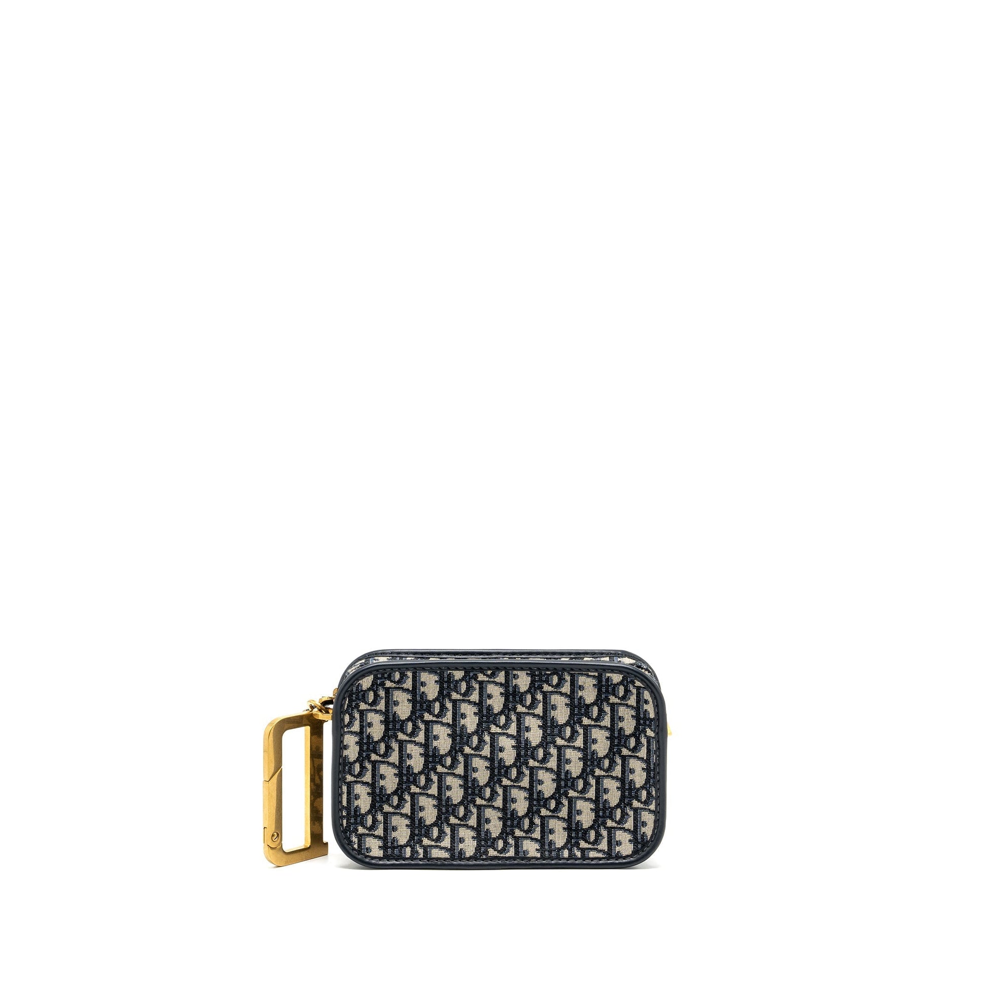 Dior Oblique quake Clutch Handbag Canvas Blue Clutch Bag