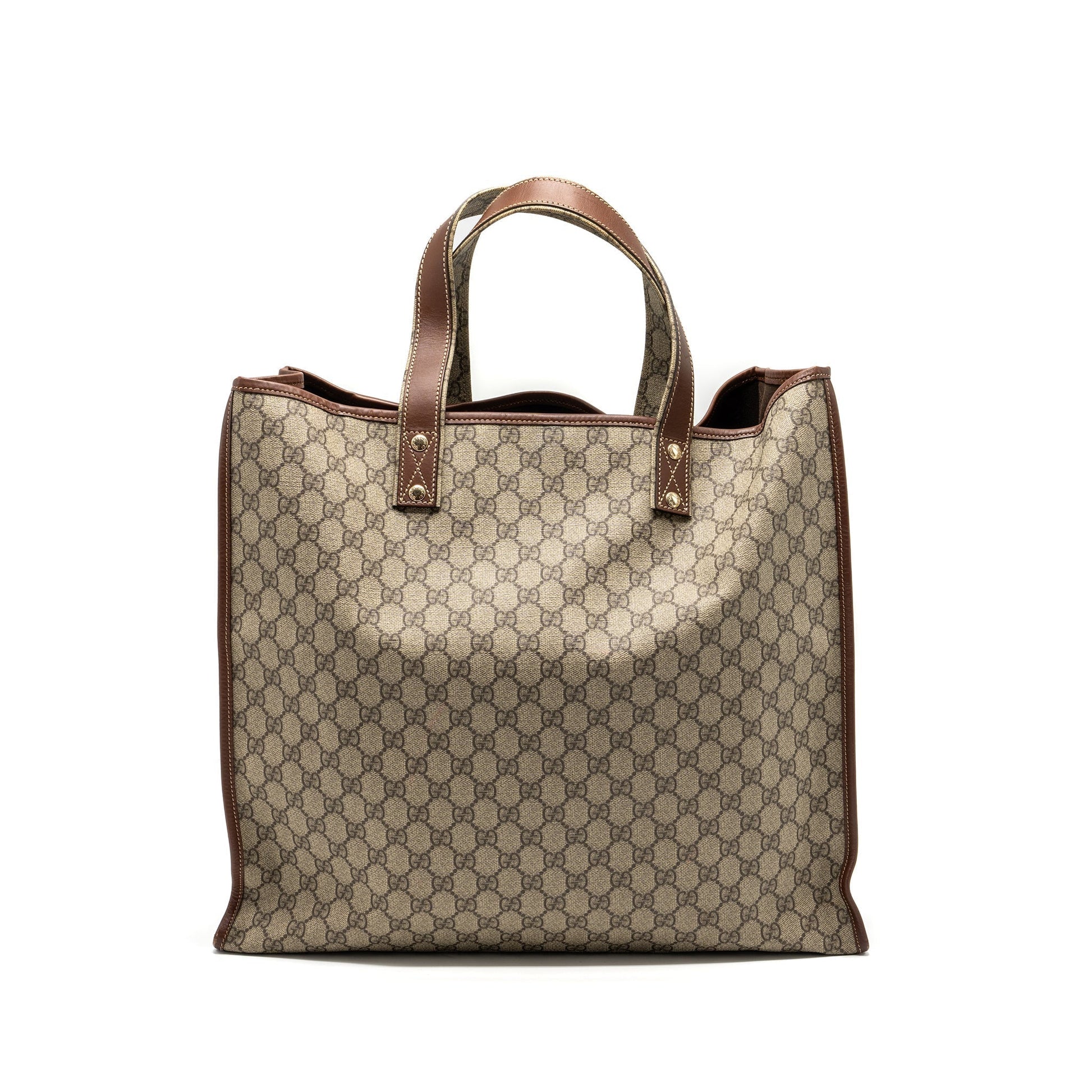 Gucci Shopping Tote Bag Supreme Canvas Brown
