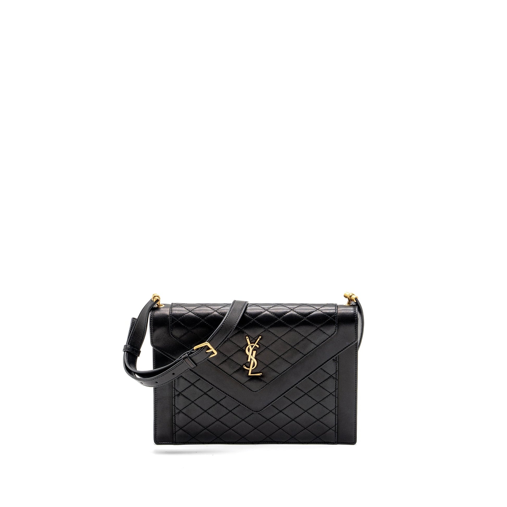YSL Saint Laurent Saint Laurent Gaby Satchel Purse Lambskin Black Travel Bag