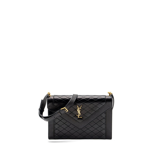 YSL Saint Laurent Saint Laurent Gaby Satchel Purse Lambskin Black Travel Bag