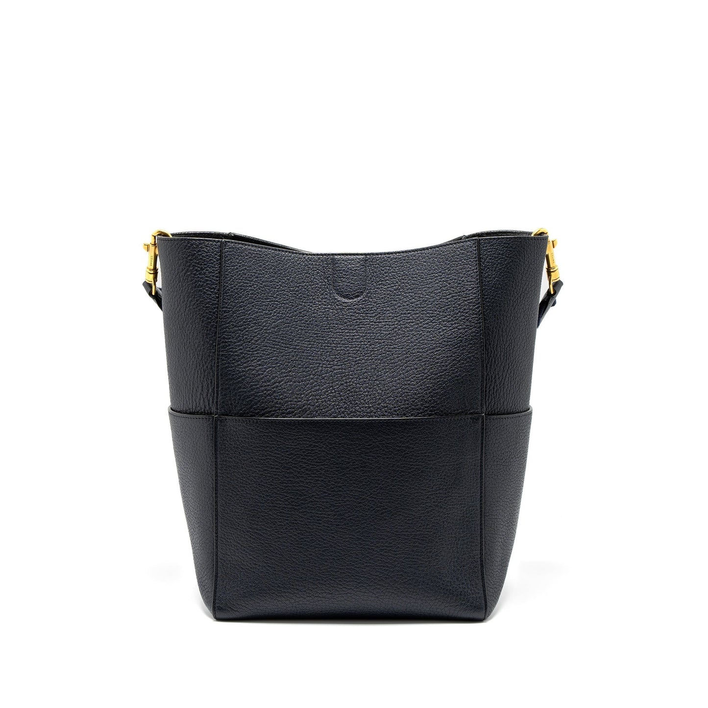 Celine Sangle Purse Calfskin Navy Handbag Bucket Bucket Bag