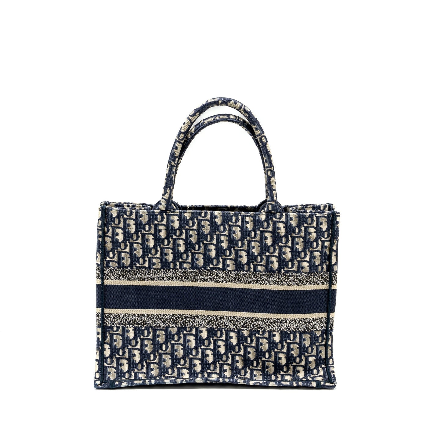Dior Book Tote Oblique Embroidery Handbag Blue Medium Tote Bag 4