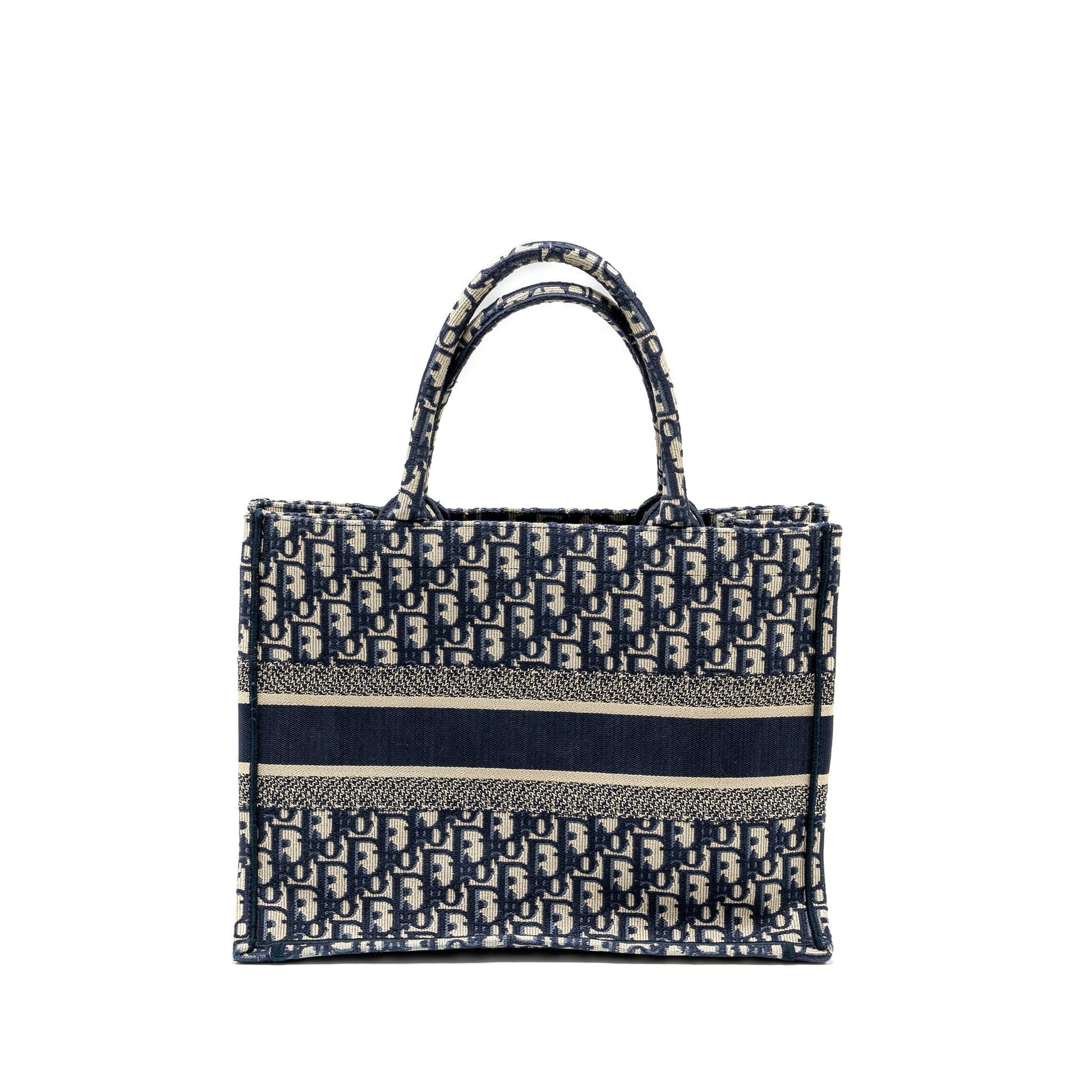 Dior Book Tote Oblique Embroidery Handbag Blue Medium Tote Bag 4