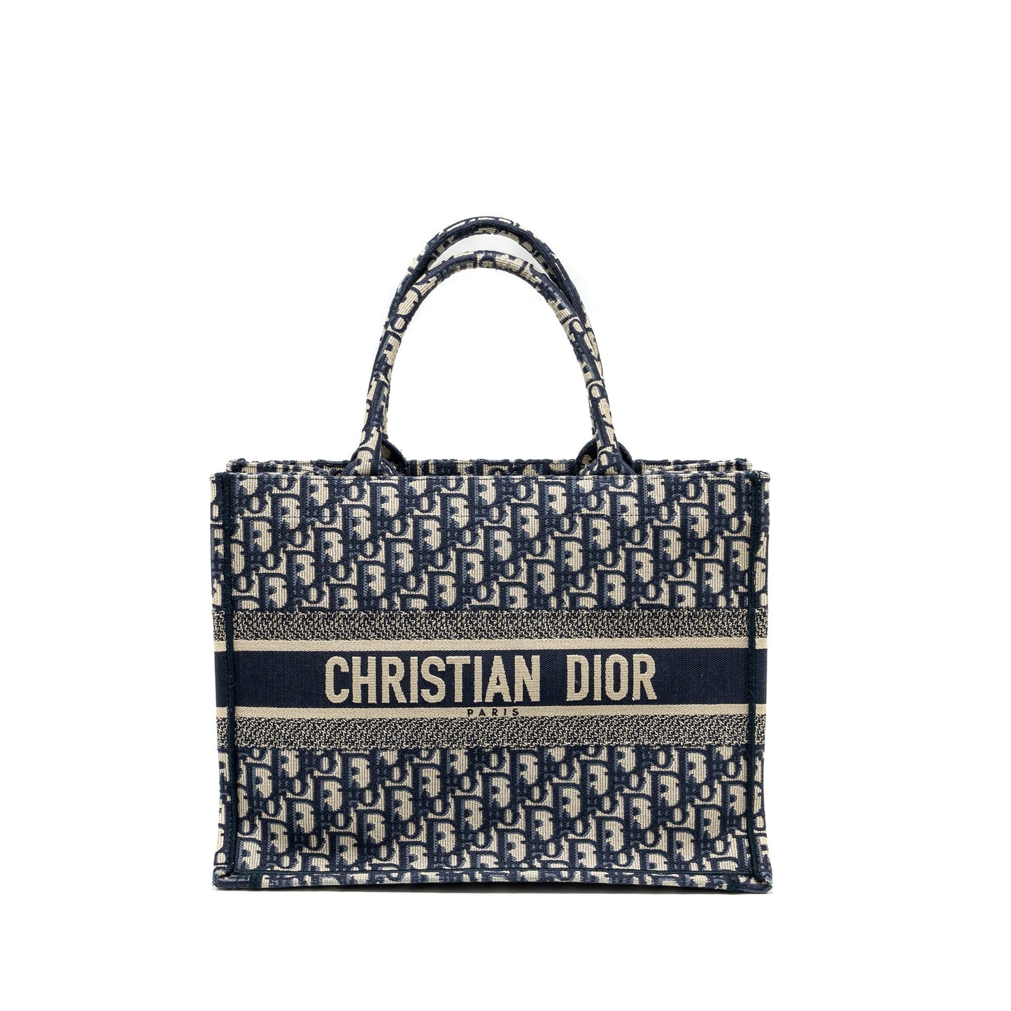 Dior Book Tote Oblique Embroidery Handbag Blue Medium Tote Bag 4
