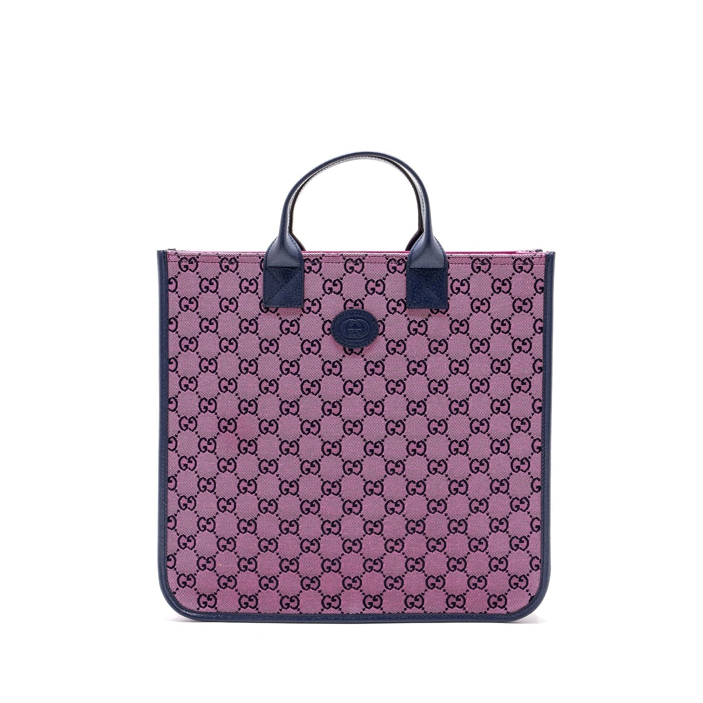 Gucci Kids Tote Bag Pink Dark Leather Canvas