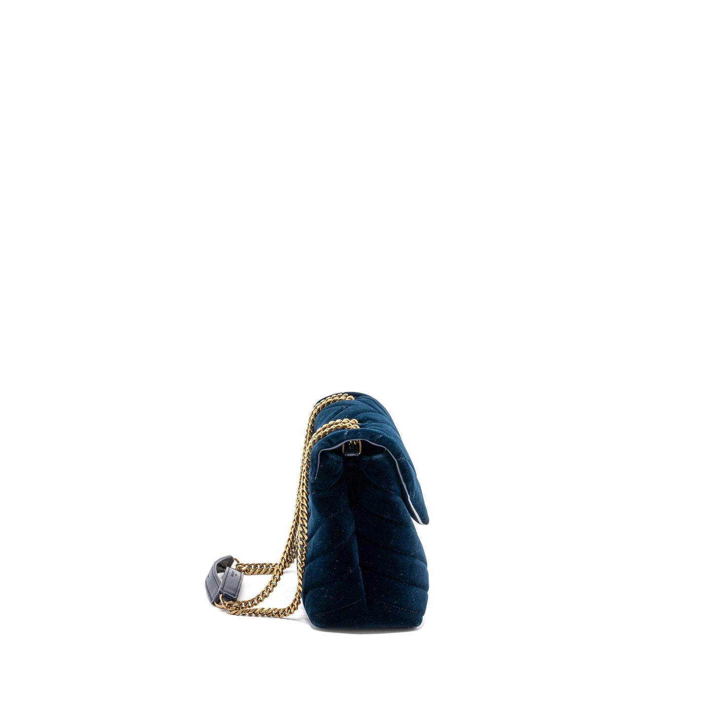 YSL Saint Laurent Lou Lou In Velvet Travel Bag Blue Medium