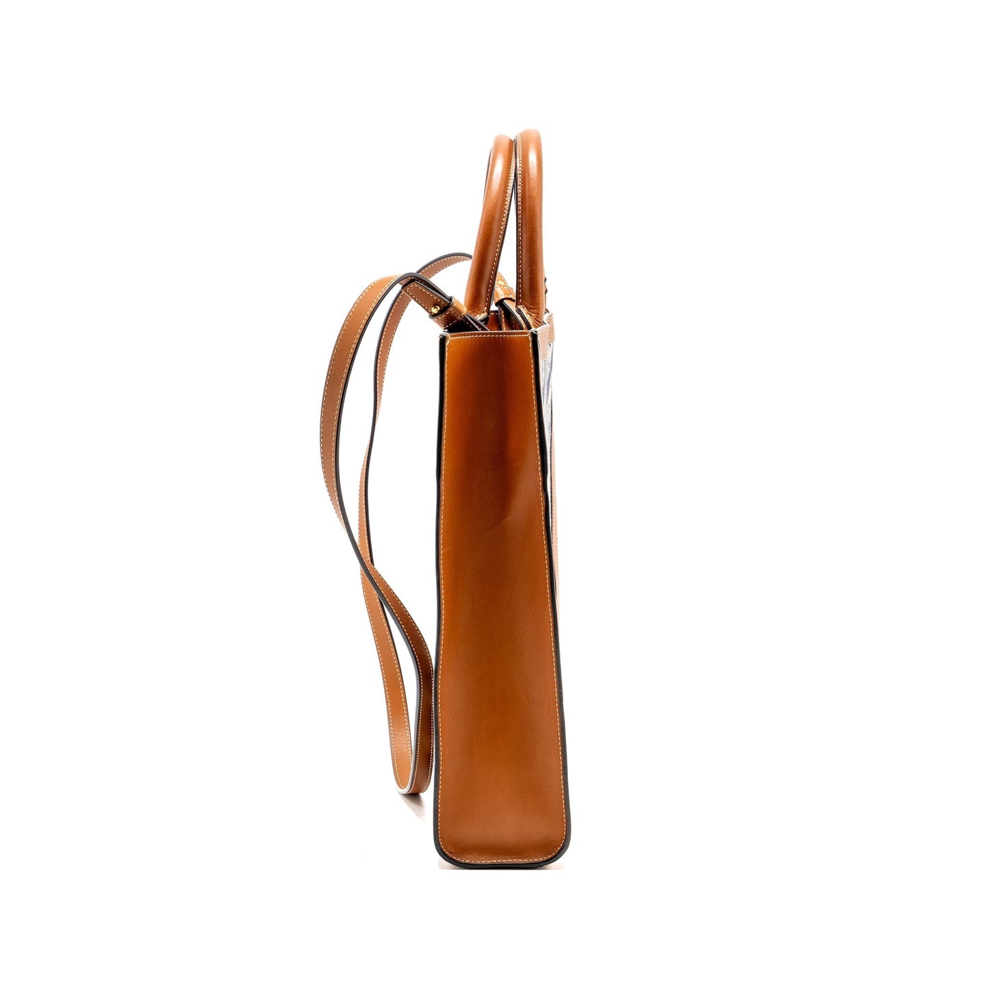 Luxury Vertical Cabas Tote In Triomphe Navy Leather Denim Tote Bag