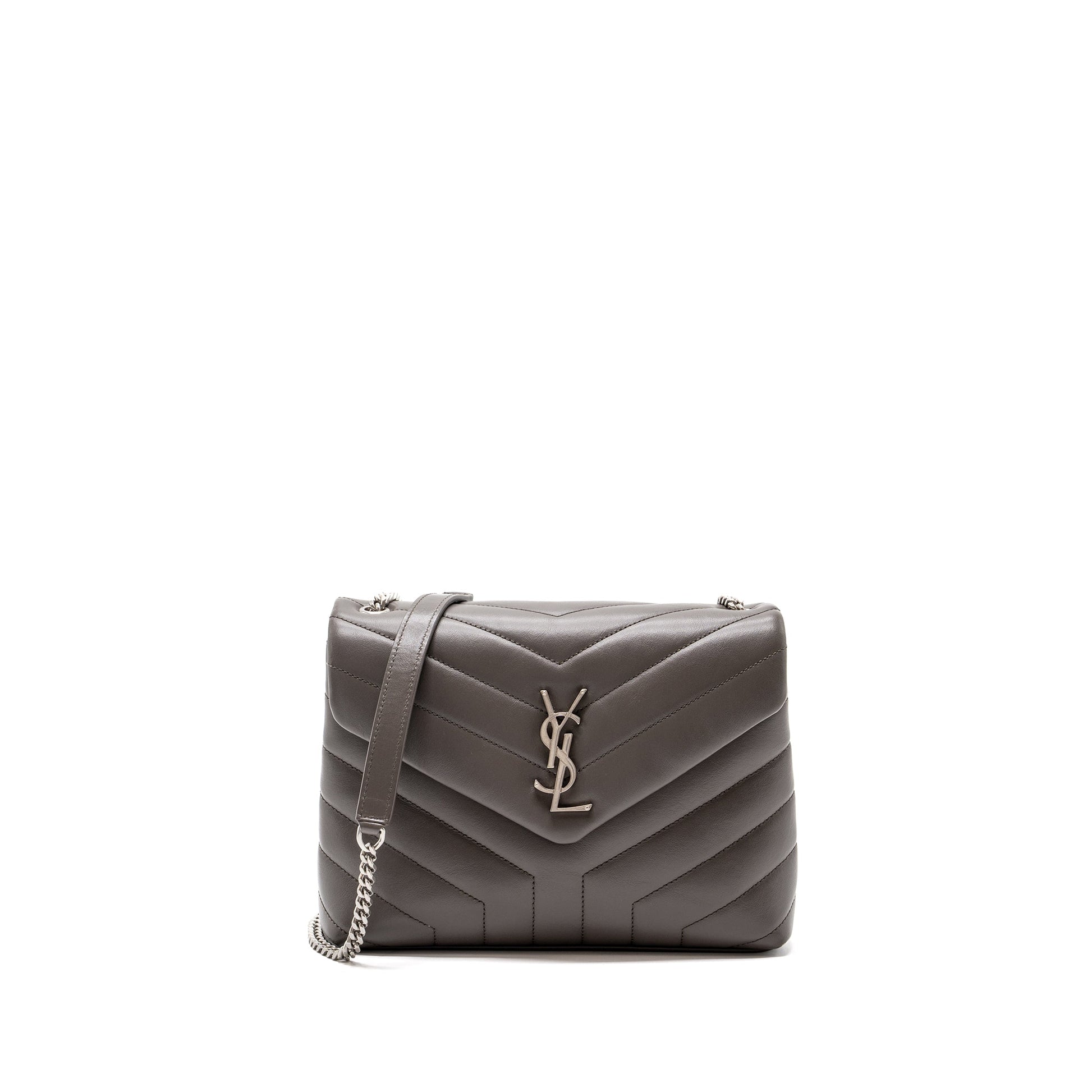 YSL Saint Laurent Lou Lou Purse Calfskin Dark Grey Travel Small Travel Bag