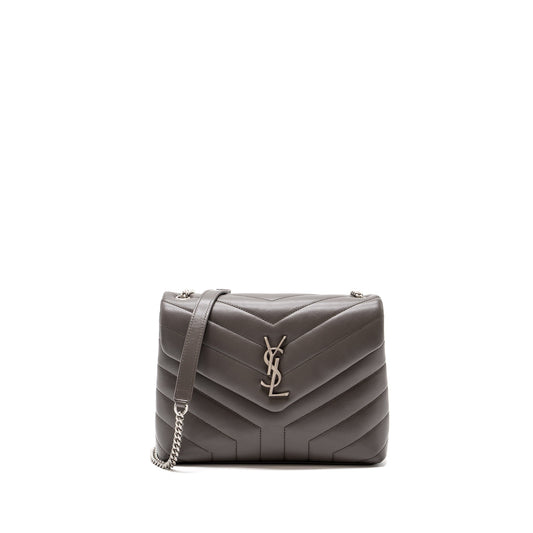 YSL Saint Laurent Lou Lou Purse Calfskin Dark Grey Travel Small Travel Bag