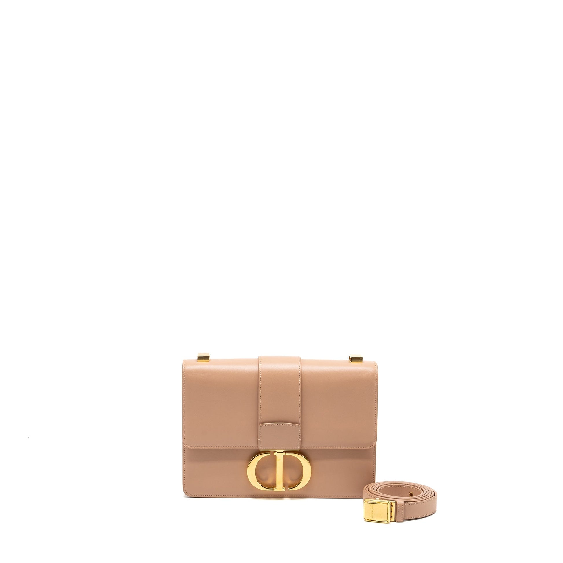 Dior Montaigne Purse Calfskin Handbag Beige Medium Travel Bag