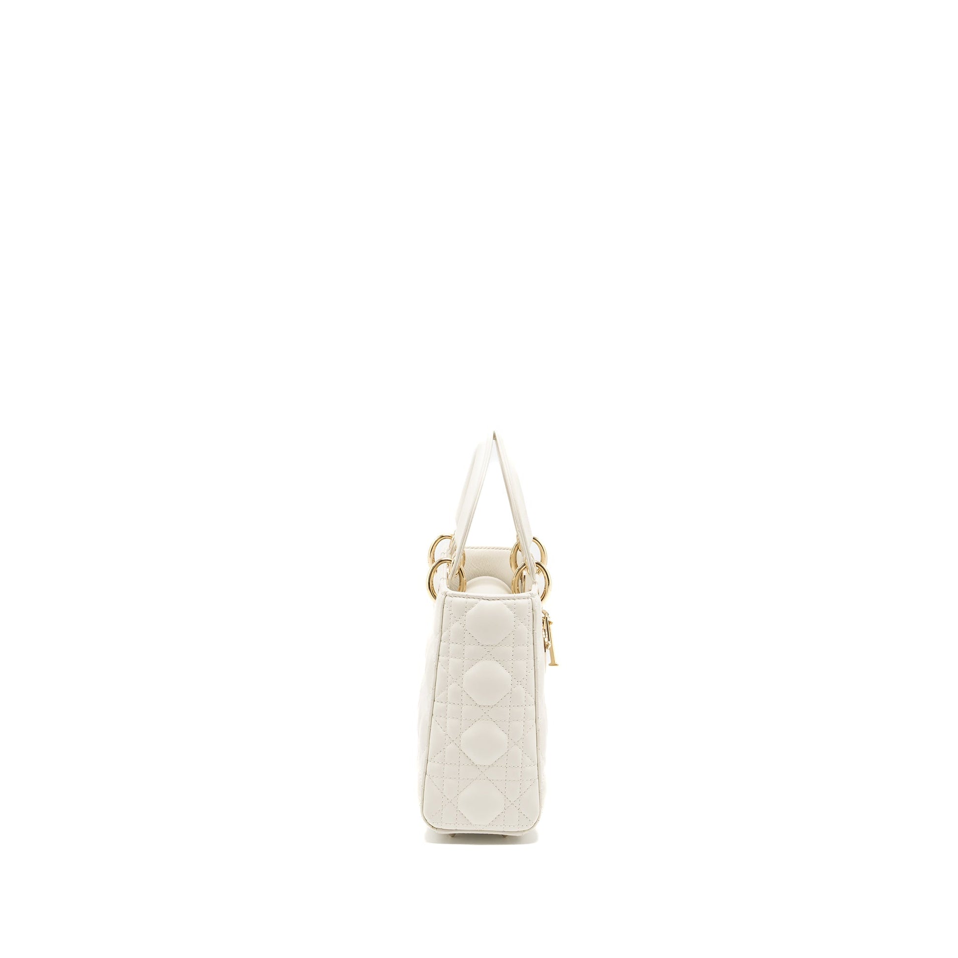 Dior Lady My Abc Lambskin Handbag White Small Travel Bag