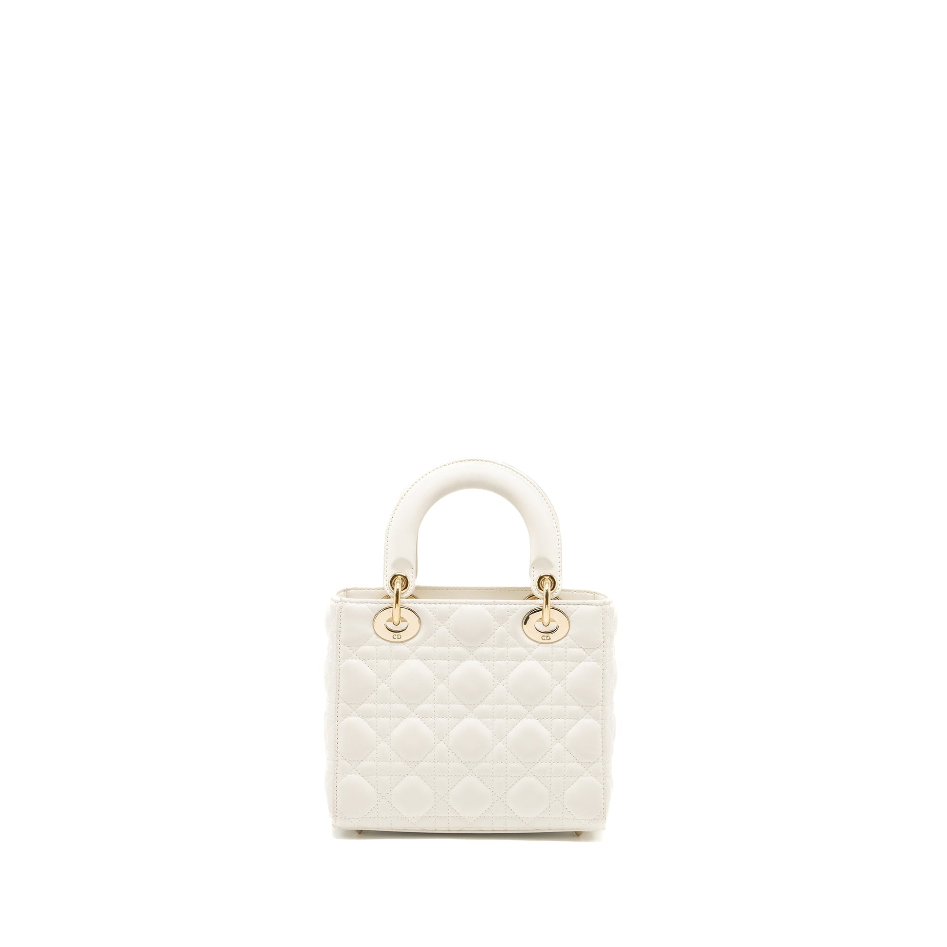 Dior Lady My Abc Lambskin Handbag White Small Travel Bag