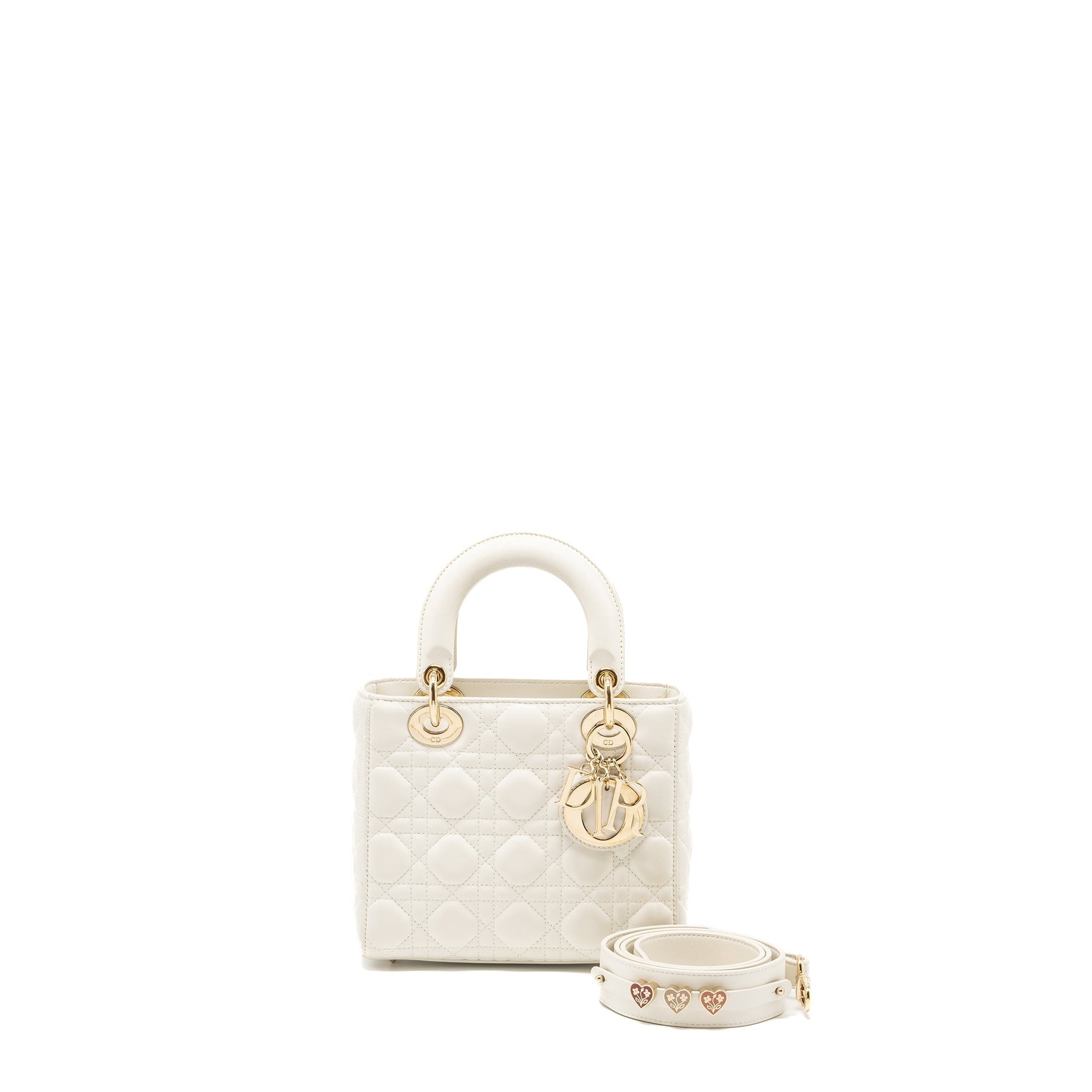 Dior Lady My Abc Lambskin Handbag White Small Travel Bag