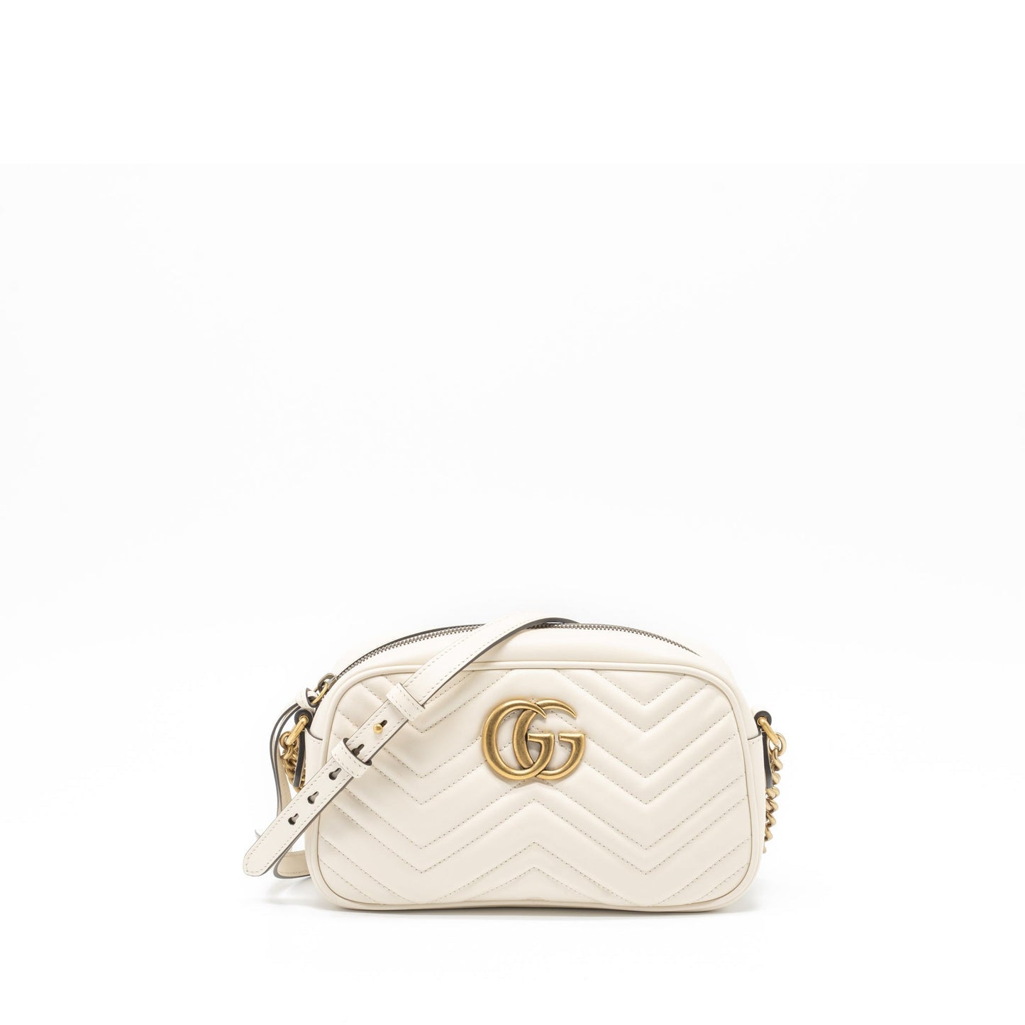 Gucci Marmont Camera Shoulder Bag Calfskin White