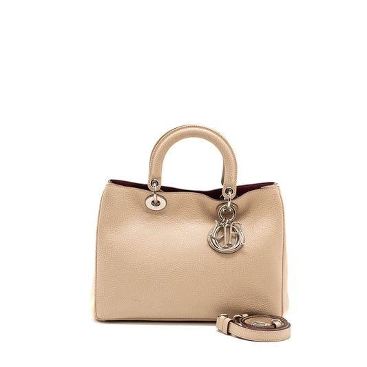 Dior issimo Purse Calfskin Handbag Beige Pink Travel Bag
