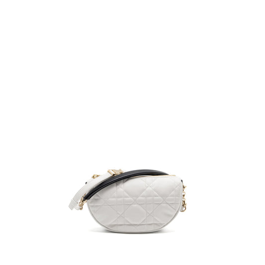 Dior Vibe Hobo Purse Lambskin Handbag White Medium Travel Bag