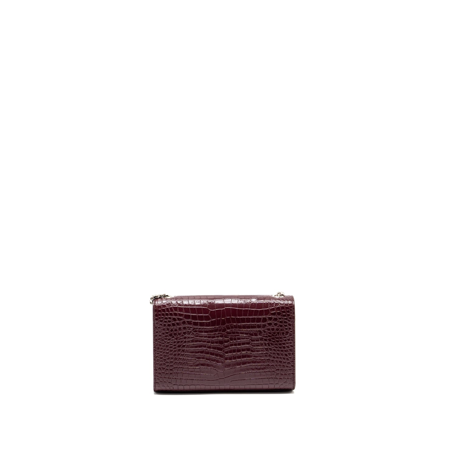 YSL Saint Laurent Kate Purse Crocodile Embossed Calfskin Burgundy Travel Travel Bag