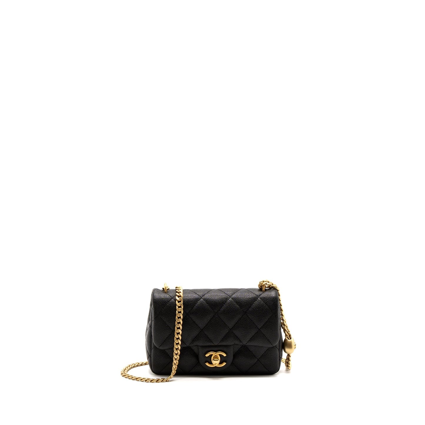 Chanel 23P Coco Love Flap Caviar Brushed Black Shoulder Bag