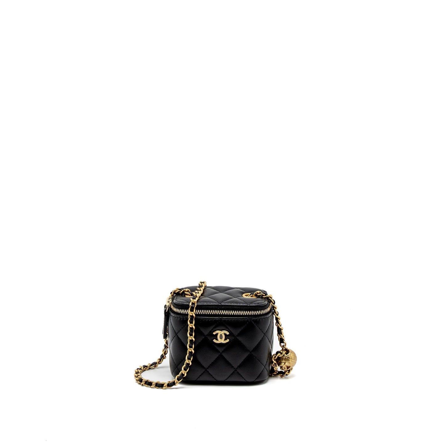 Chanel Pearl Crush Vanity Lambskin GHW Black Mini Bag Ghw 2