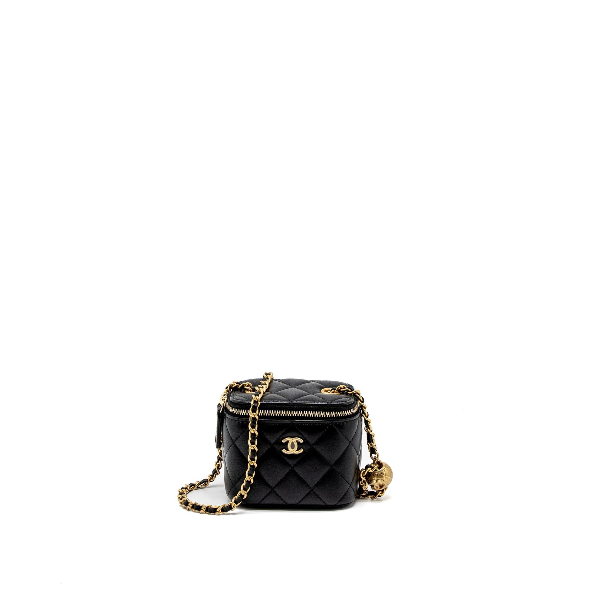 Chanel Pearl Crush Vanity Lambskin GHW Black Mini Bag Ghw 2