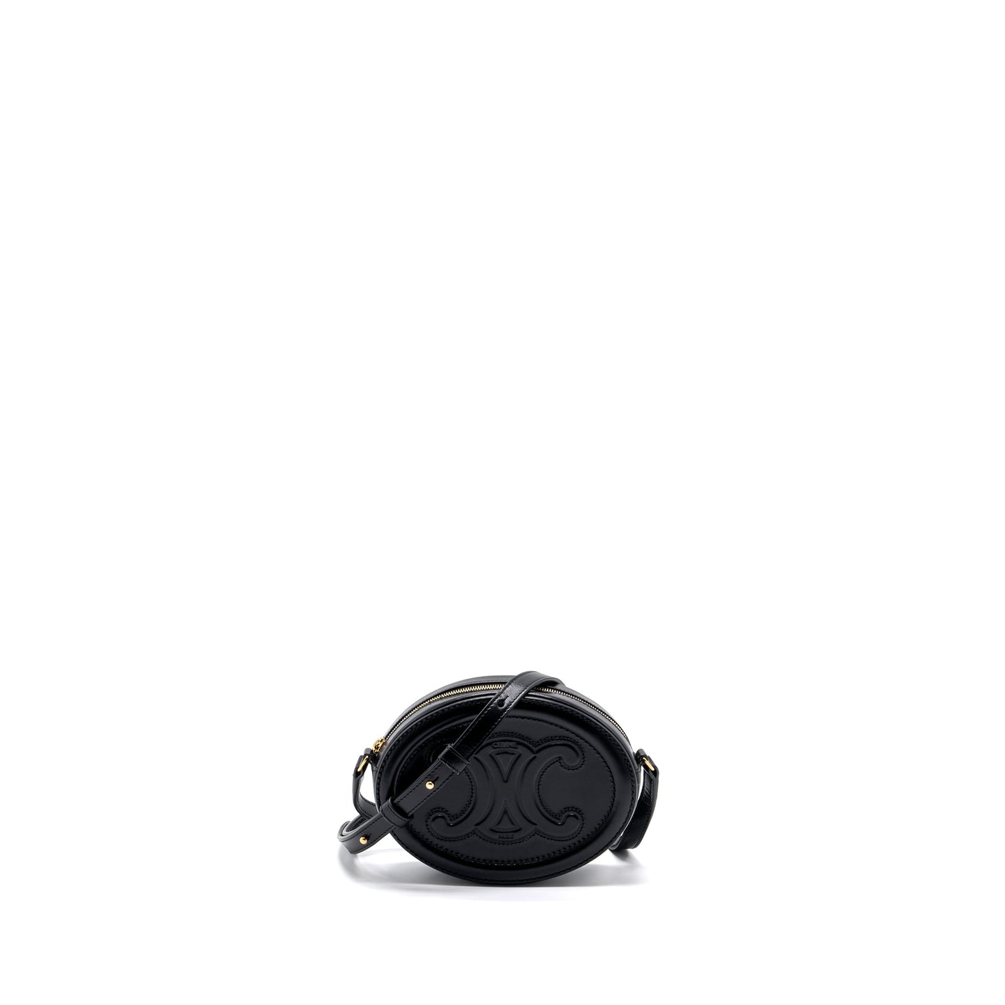 Celine Oval Purse Cuir Triumphed Calfskin Handbag Black Travel Bag