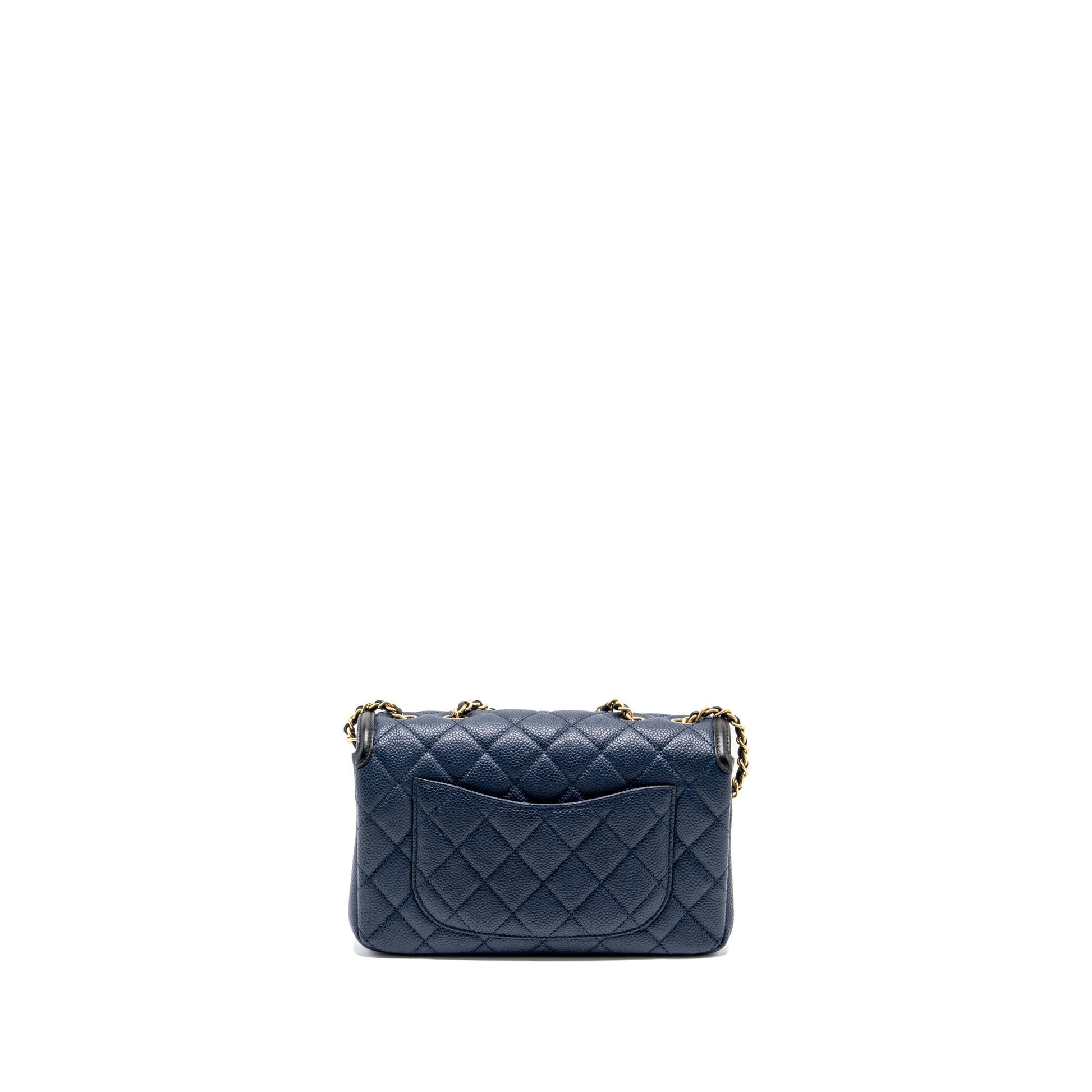 Chanel Filigree flap Caviar Navy GHW Black Shoulder Bag