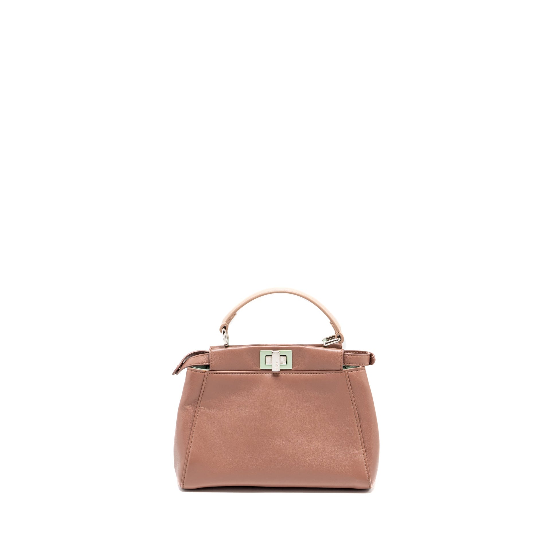 Fendi Peekaboo Purse Dark Lambskin Pink Mini Travel Bag