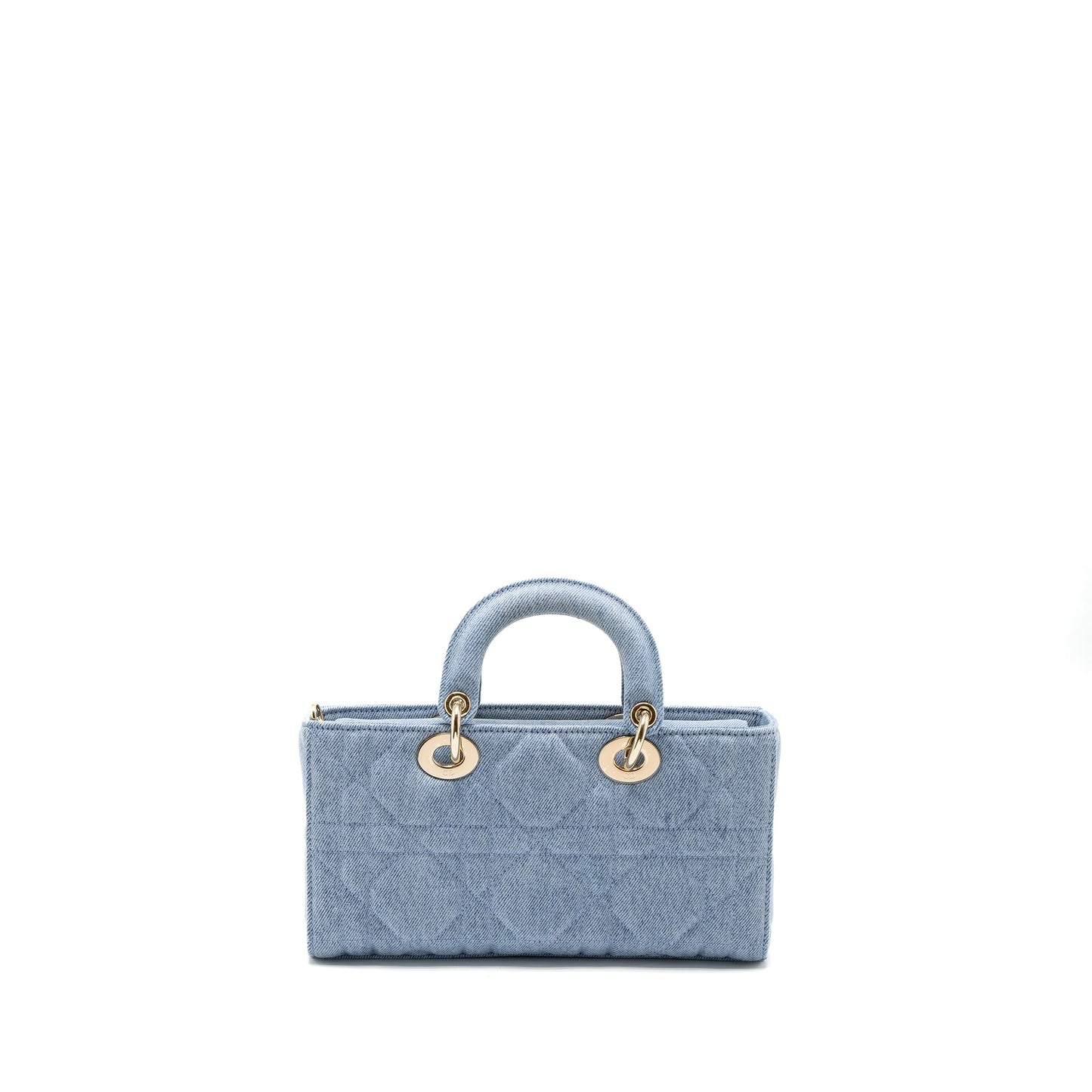 Dior Lady D Joy Purse Macrocannage Handbag Denim Blue Travel Bag
