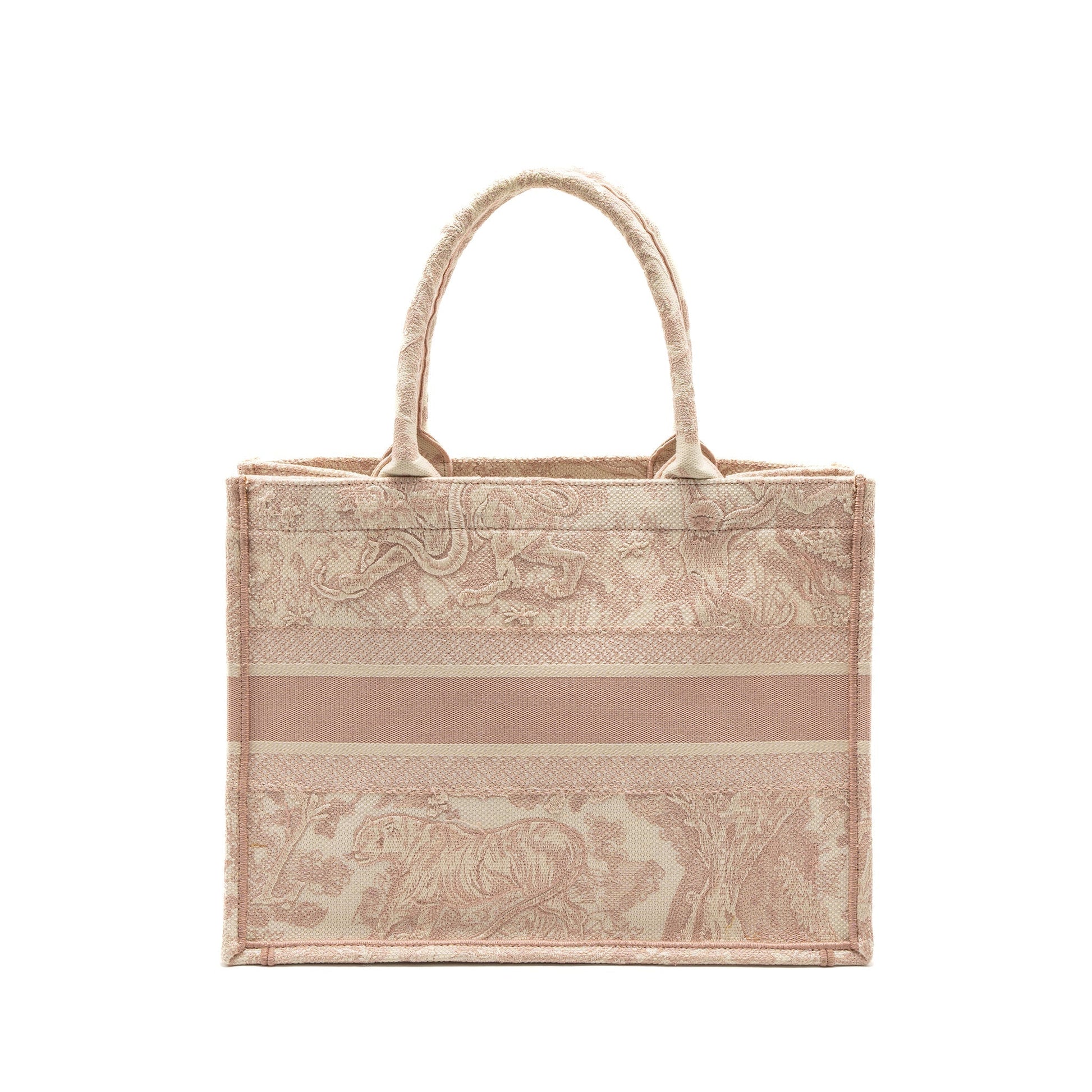 Dior Book Tote Purse Toile De Jouy Embroidery Pink Medium Tote Bag