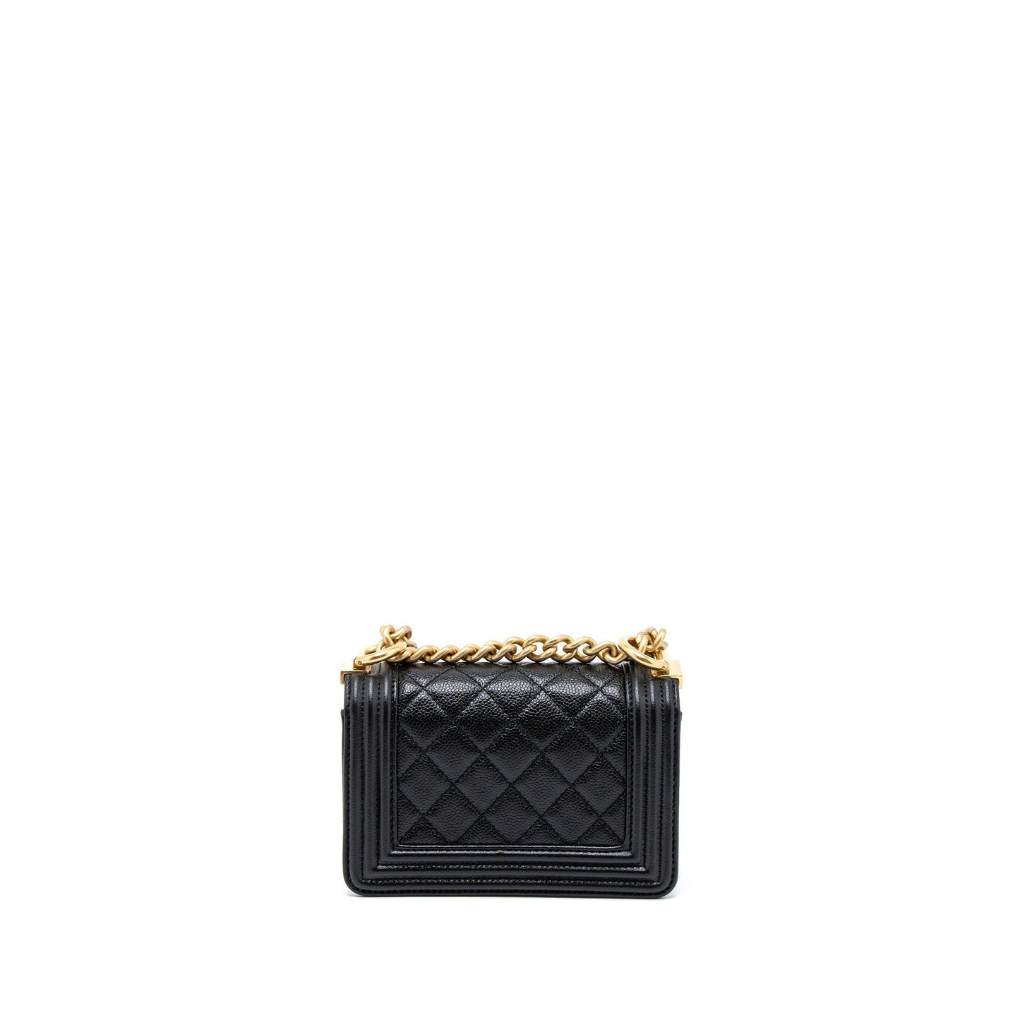 Chanel Super Boy Caviar Brushed GHW Microchip Black Mini Bag