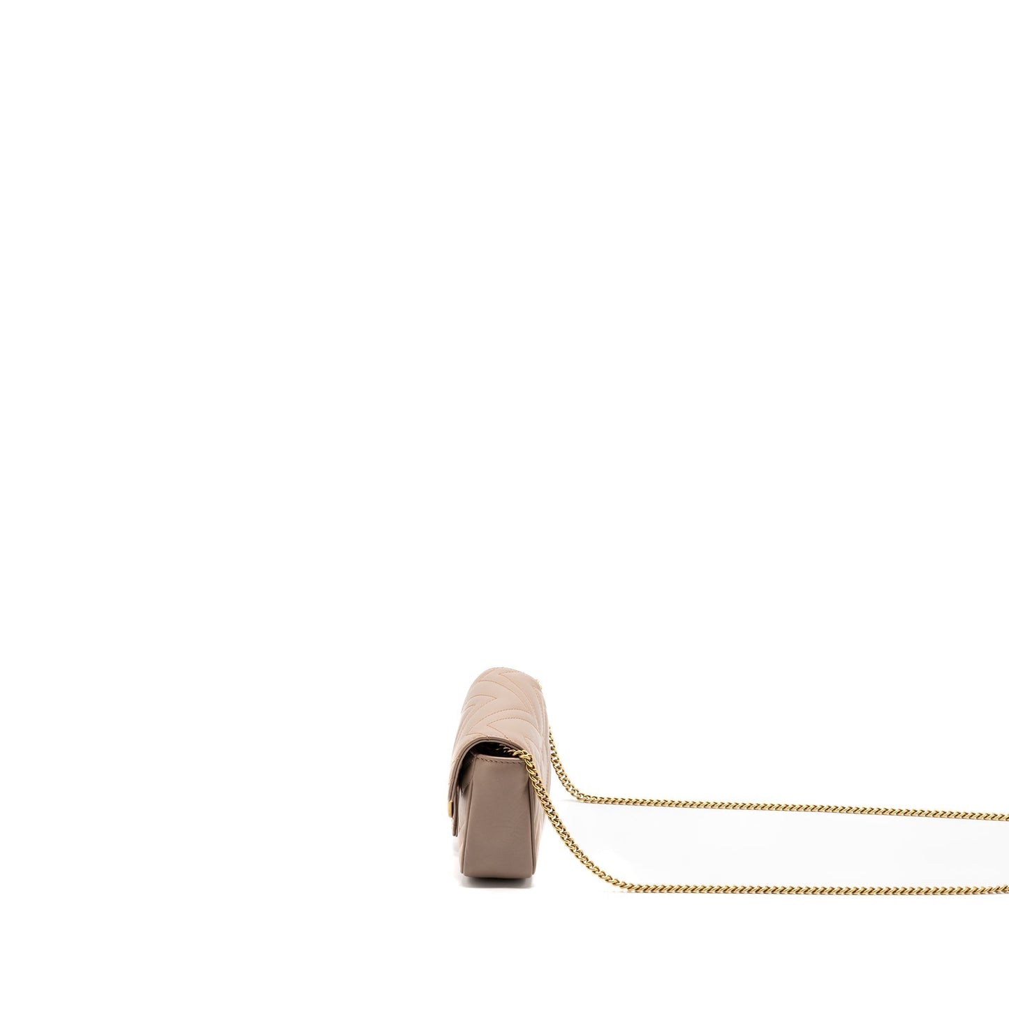 Gucci Super Marmont Bag Calfskin Beige Mini Travel Bag