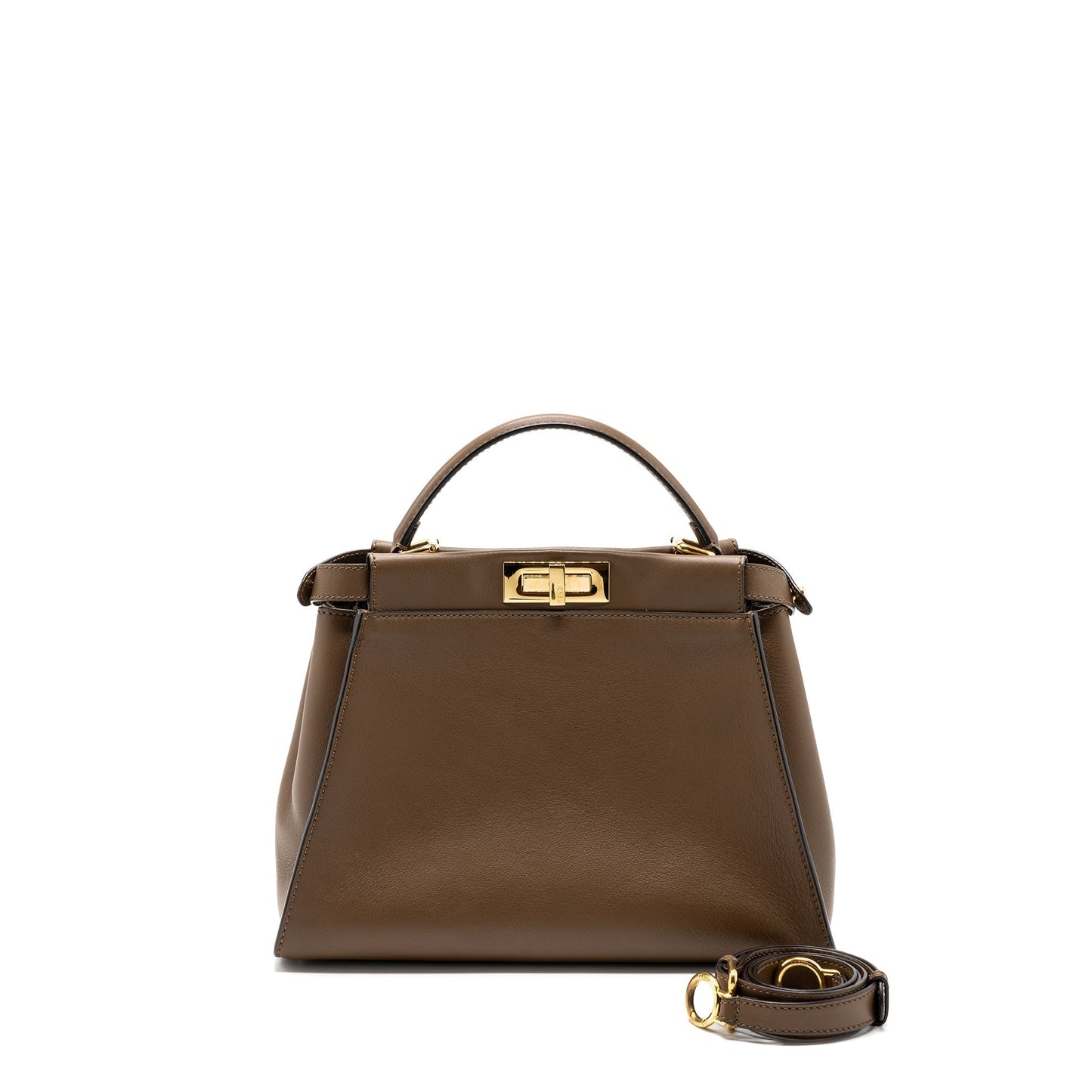 Fendi Peekaboo Purse Calfskin Tobaco Medium Travel Bag