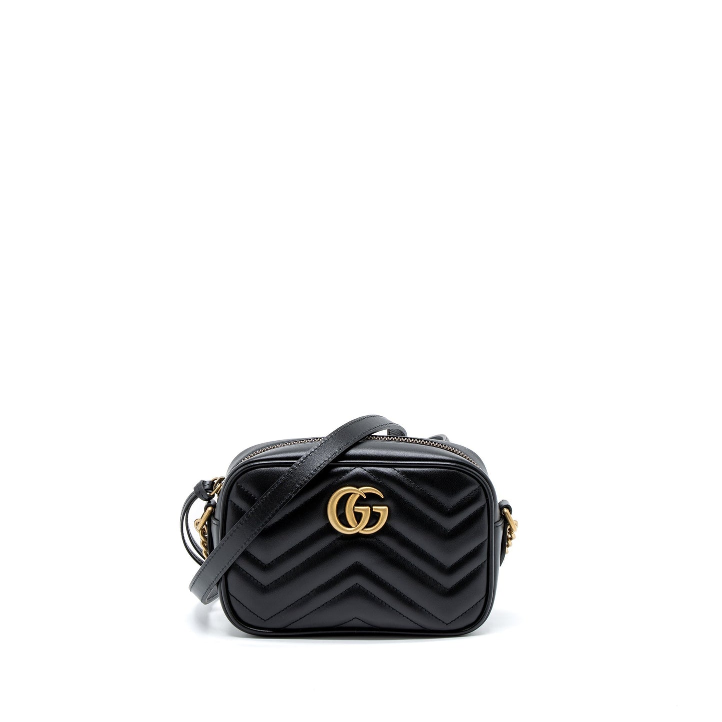 Gucci Marmont Bag Calfskin Matelasse Black Travel Bag