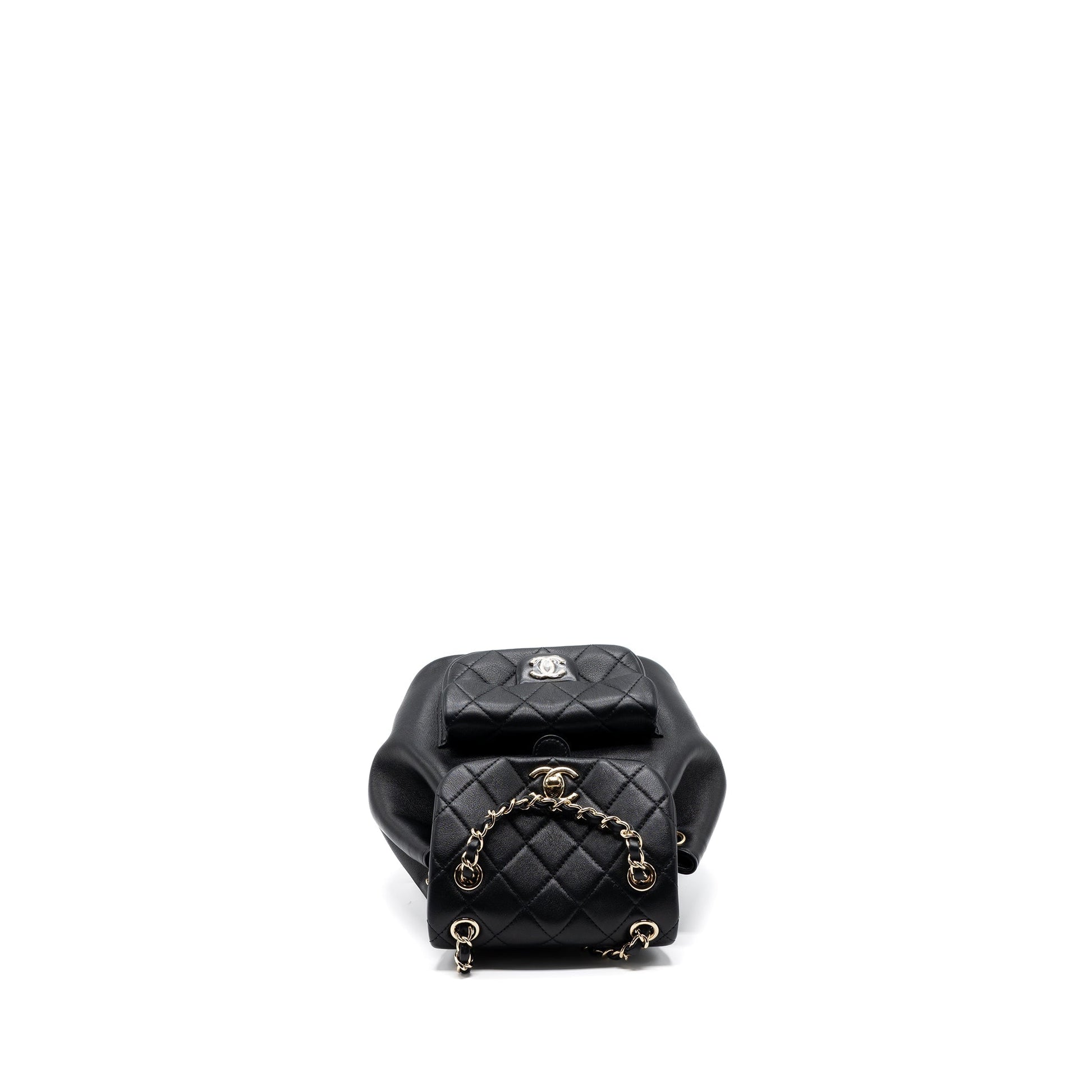 Chanel Duma backpack lambskin LGHW microchip Black Microchip 1