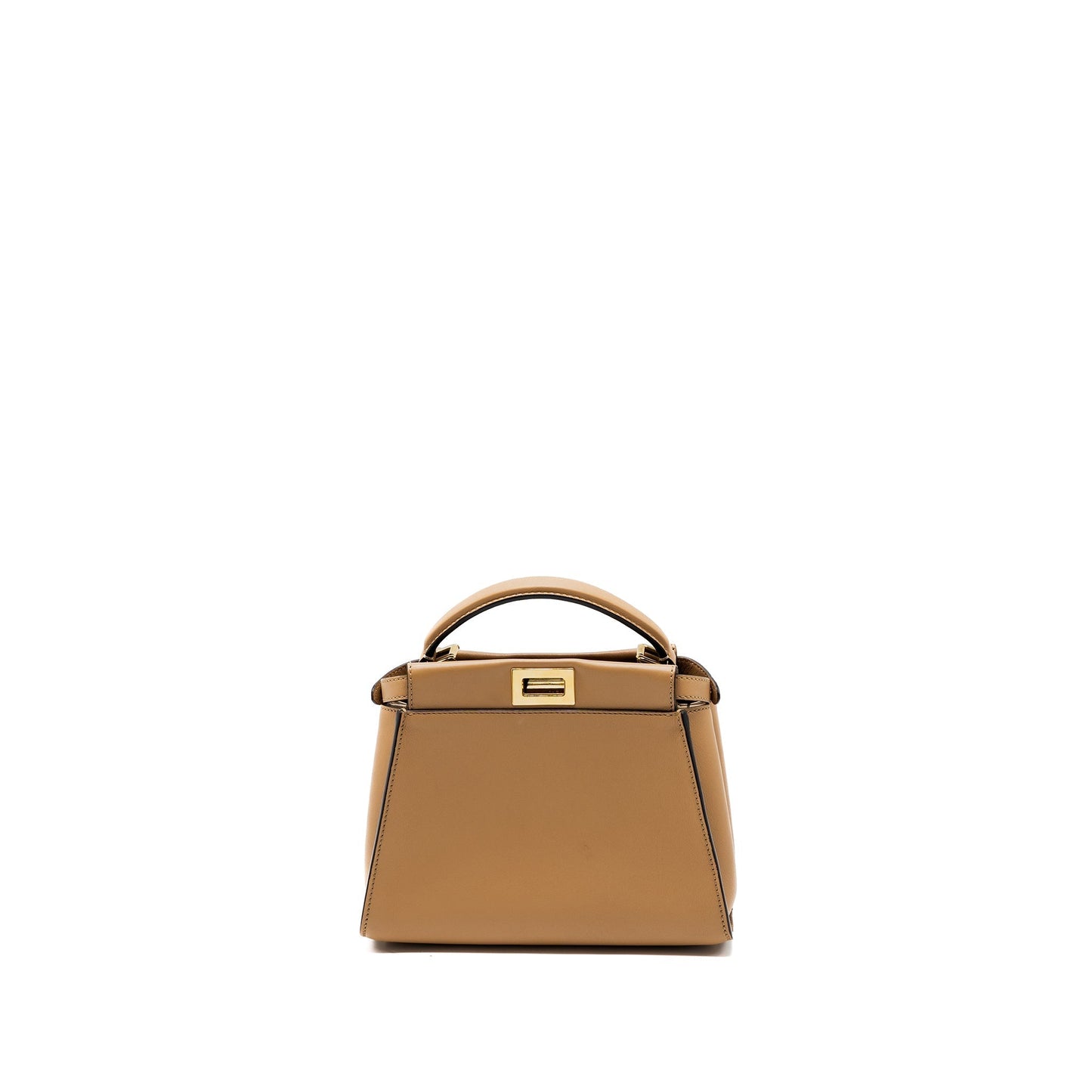 Fendi Peekaboo Calfskin Handbag Beige Mini Travel Bag 2