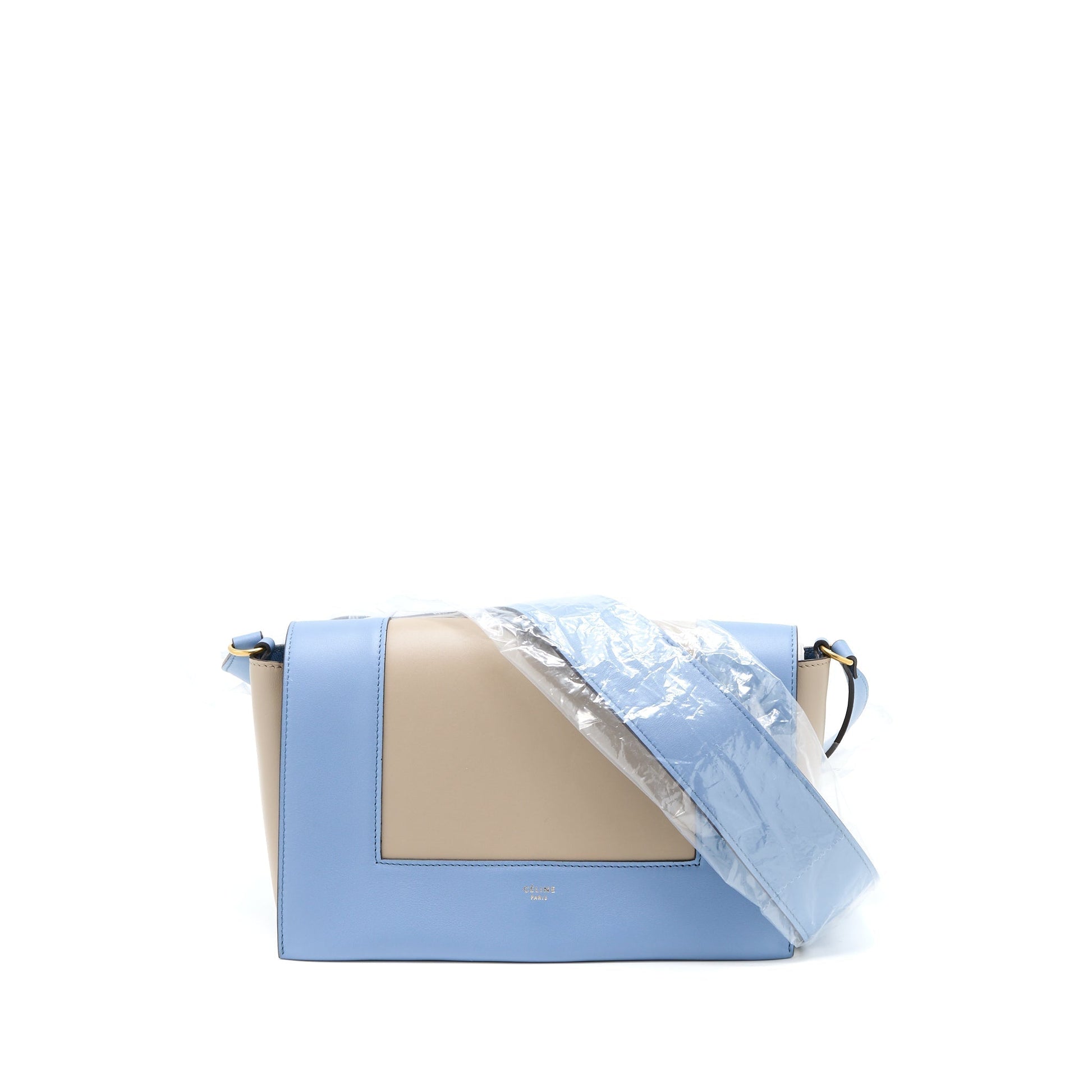Celine Frame Purse Multicolour Light Taupe Handbag Blue Medium Travel Bag