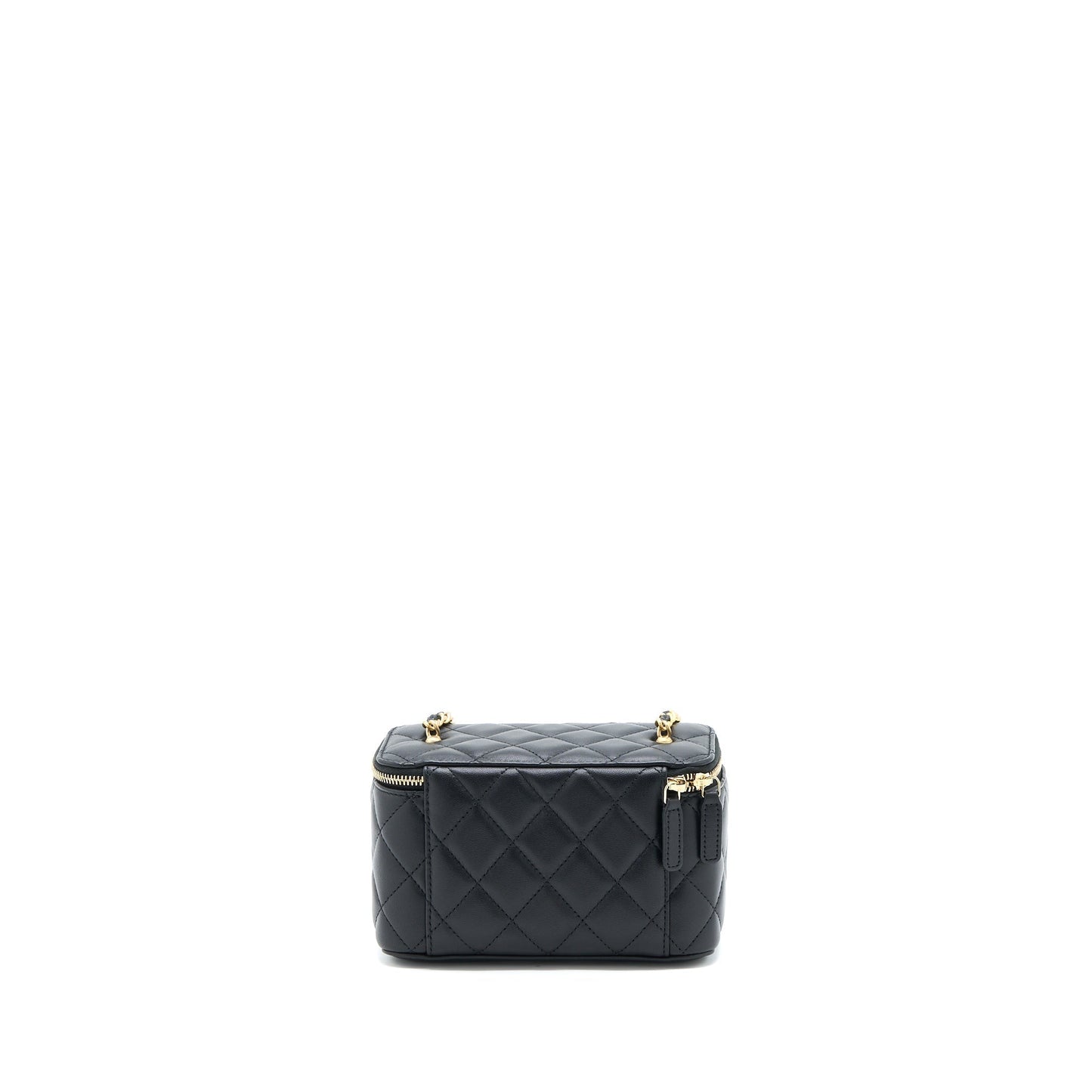 Chanel Pearl Crush Long Vanity Lambskin GHW Black Handbag 4