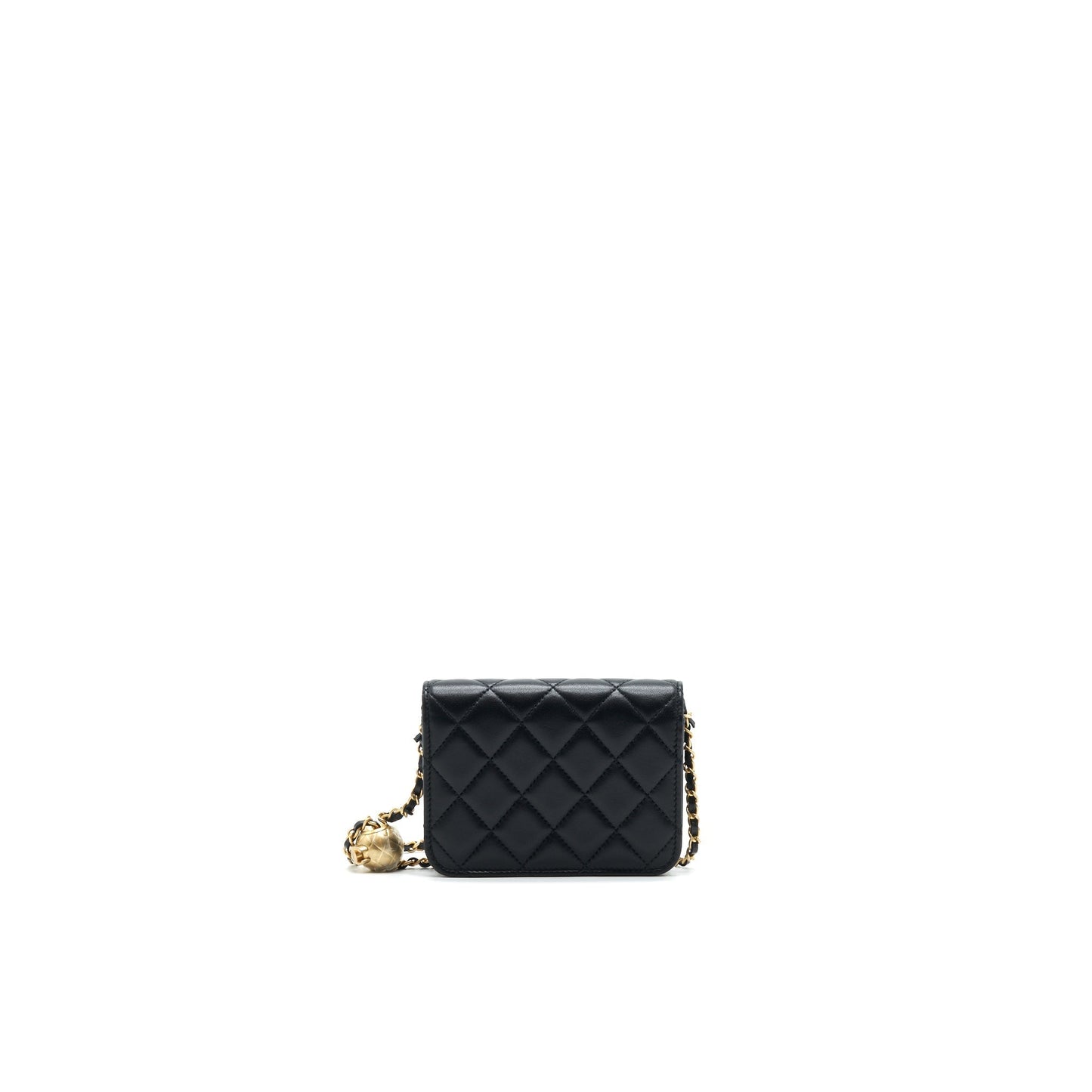 Chanel Pearl Crush Belt GHW Black Black Ghw