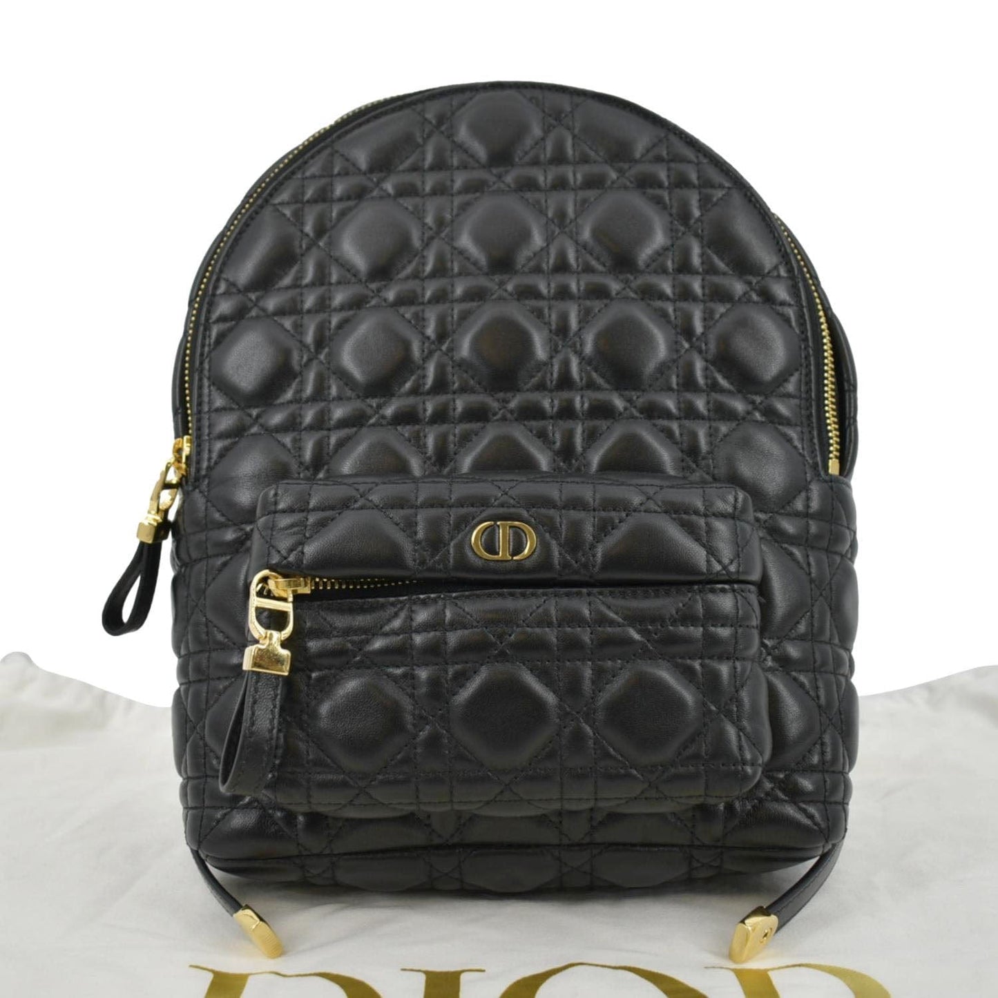 Dior Cannage Backpack Leather Quilted Black