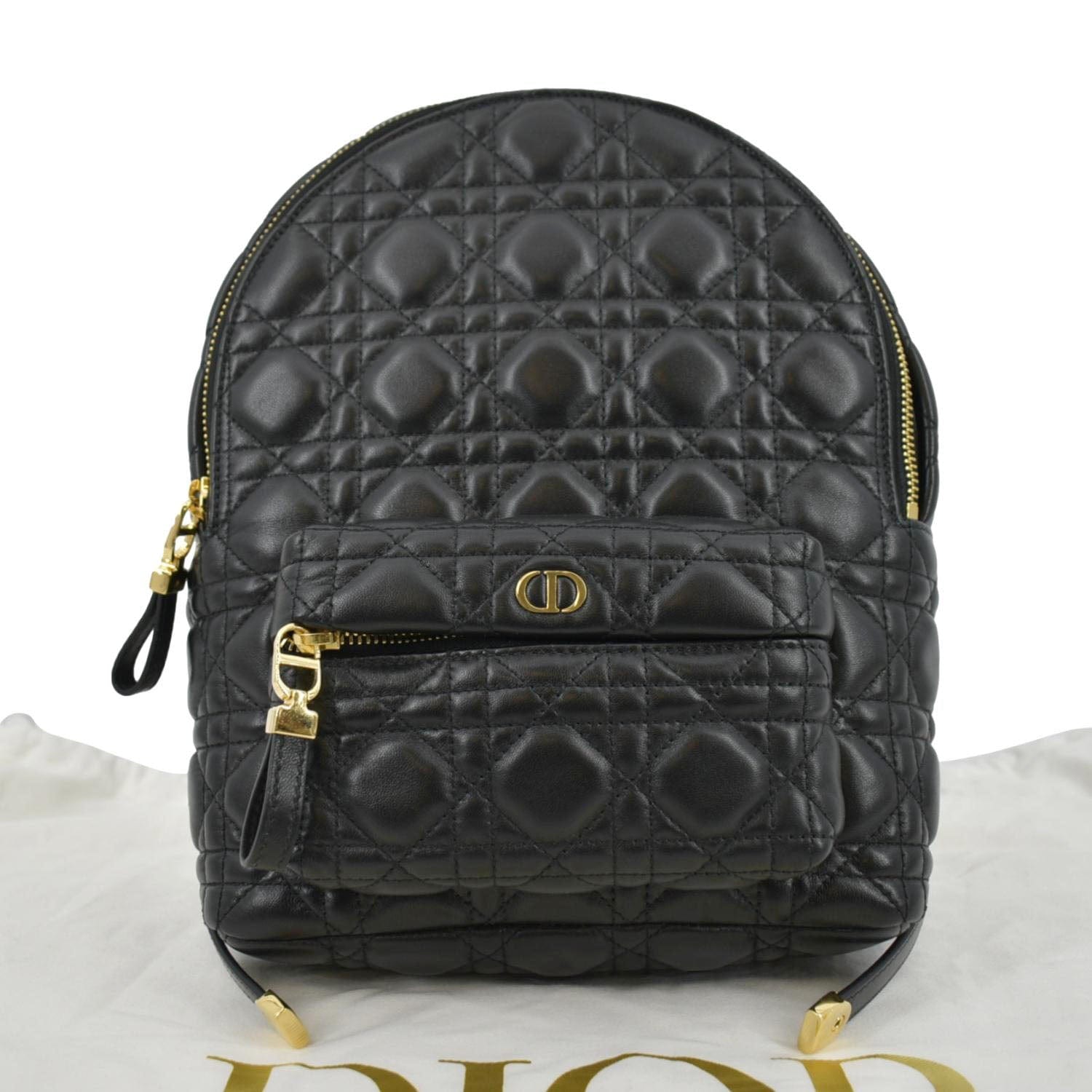 Dior Cannage Backpack Handbag Leather Quilted