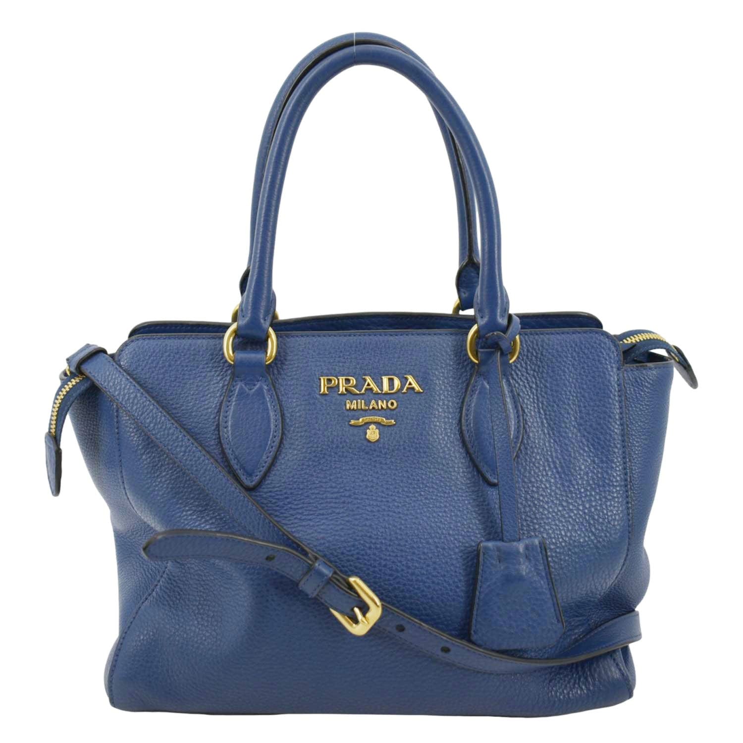 Way Tote Shoulder Bag Leather Blue