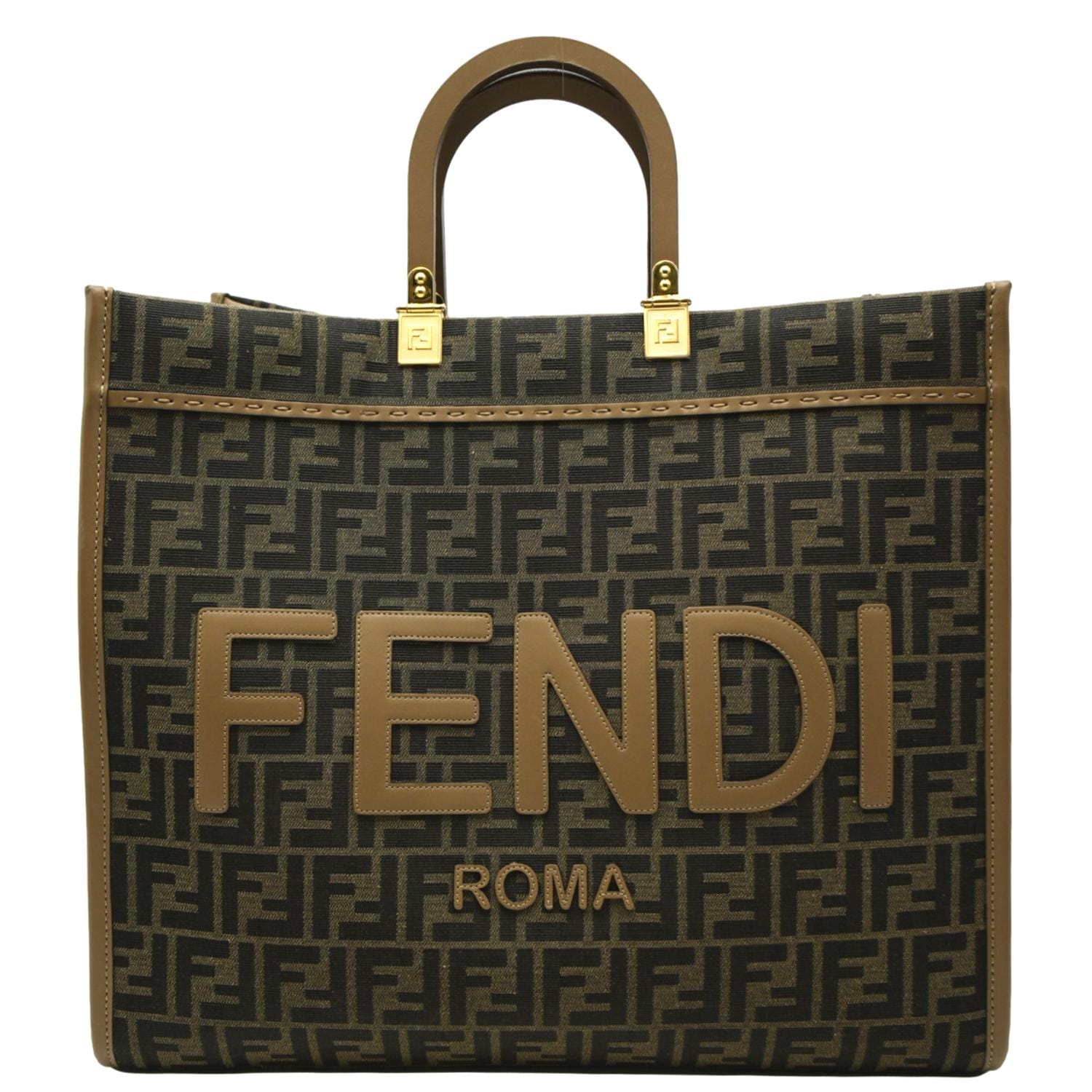 Fendi Sunshine Tote Bag Canvas Monogram Brown