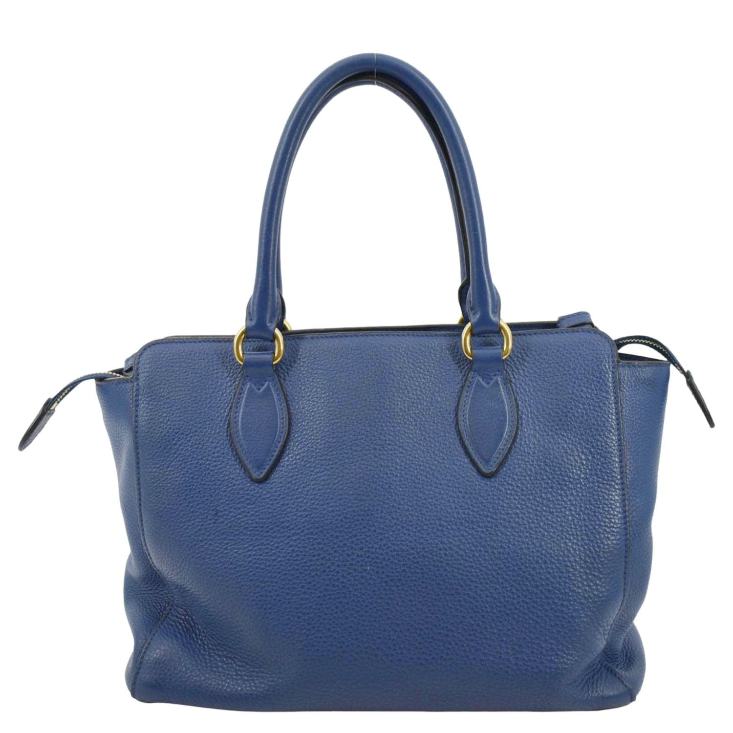 Prada 2Way Tote Shoulder Bag 1Ba205 Leather Blue