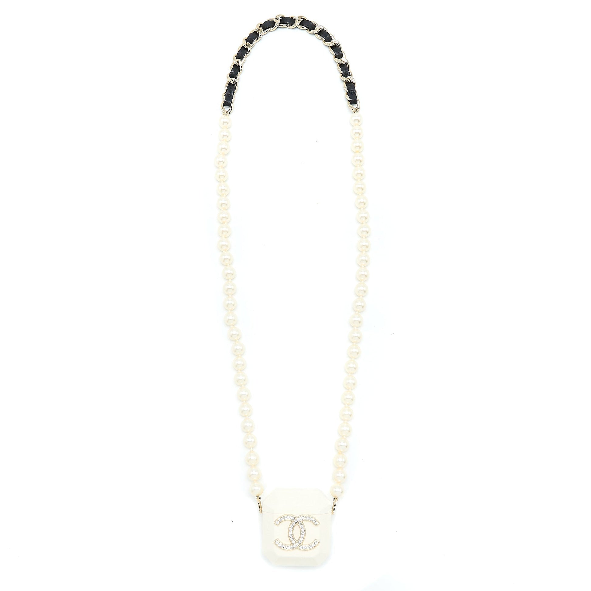 Chanel AirPods Pearl Light Tone White Gold Handbag