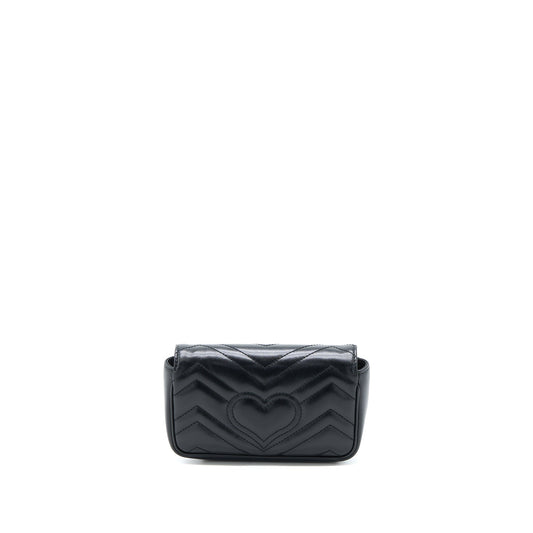 Gucci Marmont Super Bag Calfskin Black Mini Travel Bag