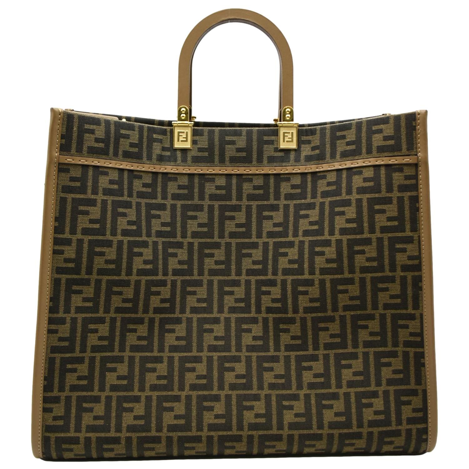 Fendi Sunshine Tote Bag Canvas Monogram Brown