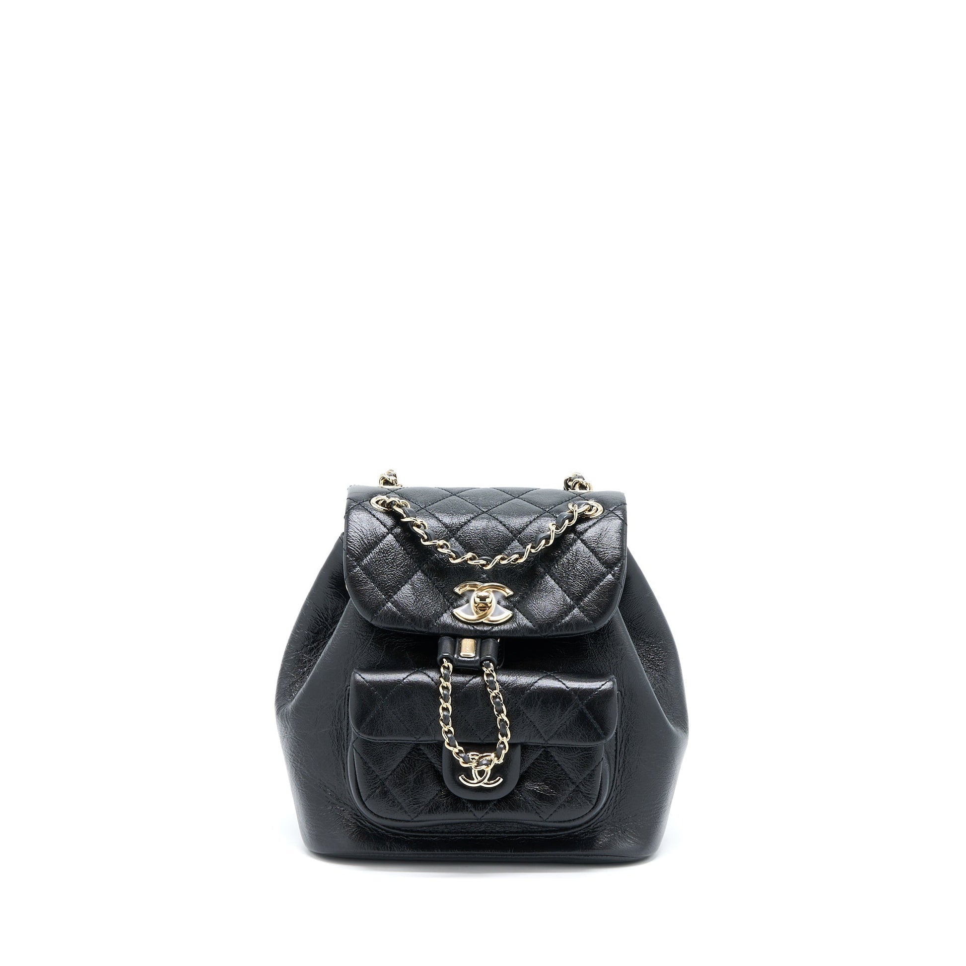 Chanel 22C Duma Backpack Aged Calfskin LGHW Black
